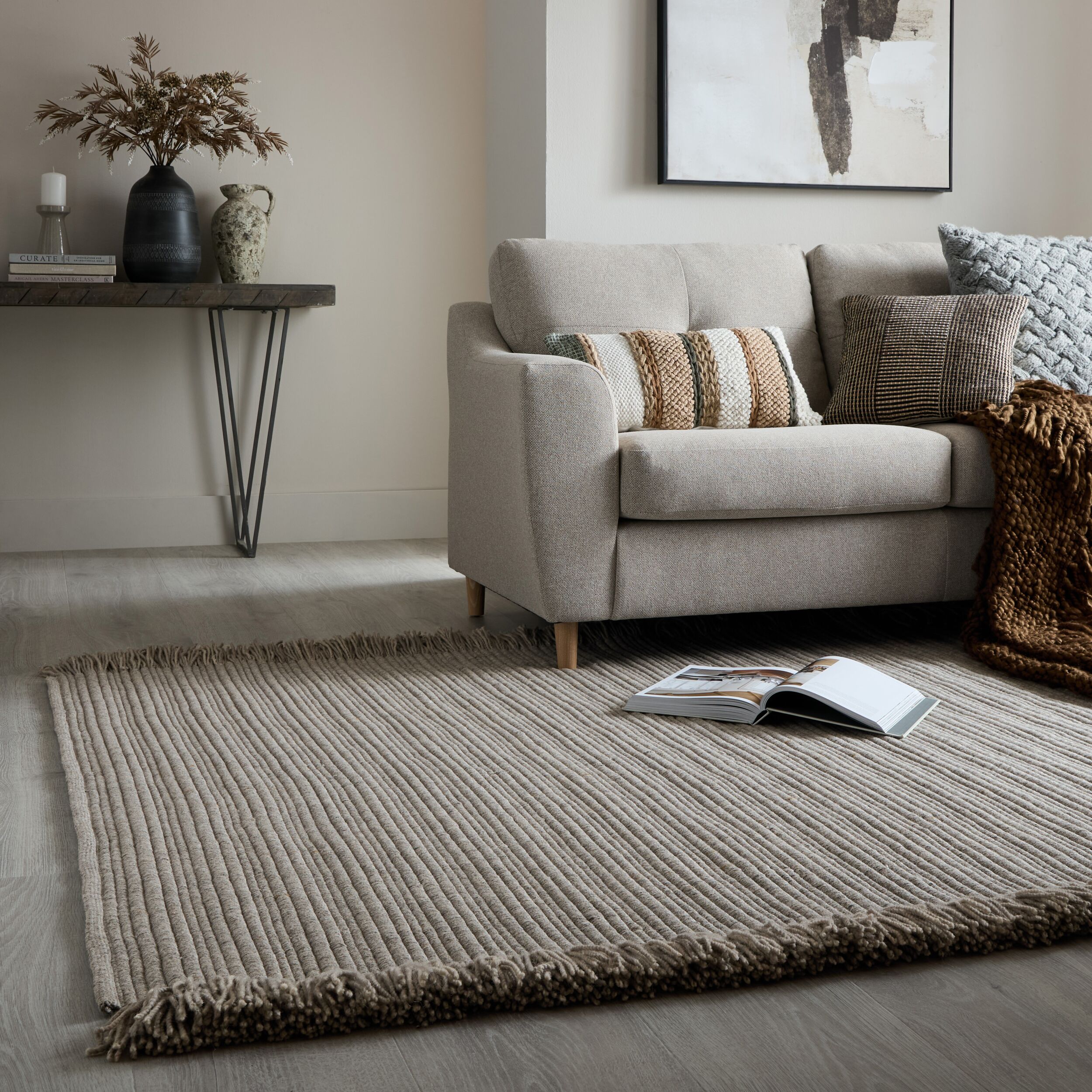 Teppich uni Grau 200 x 290 cm - BOYNE | Kadima Design 