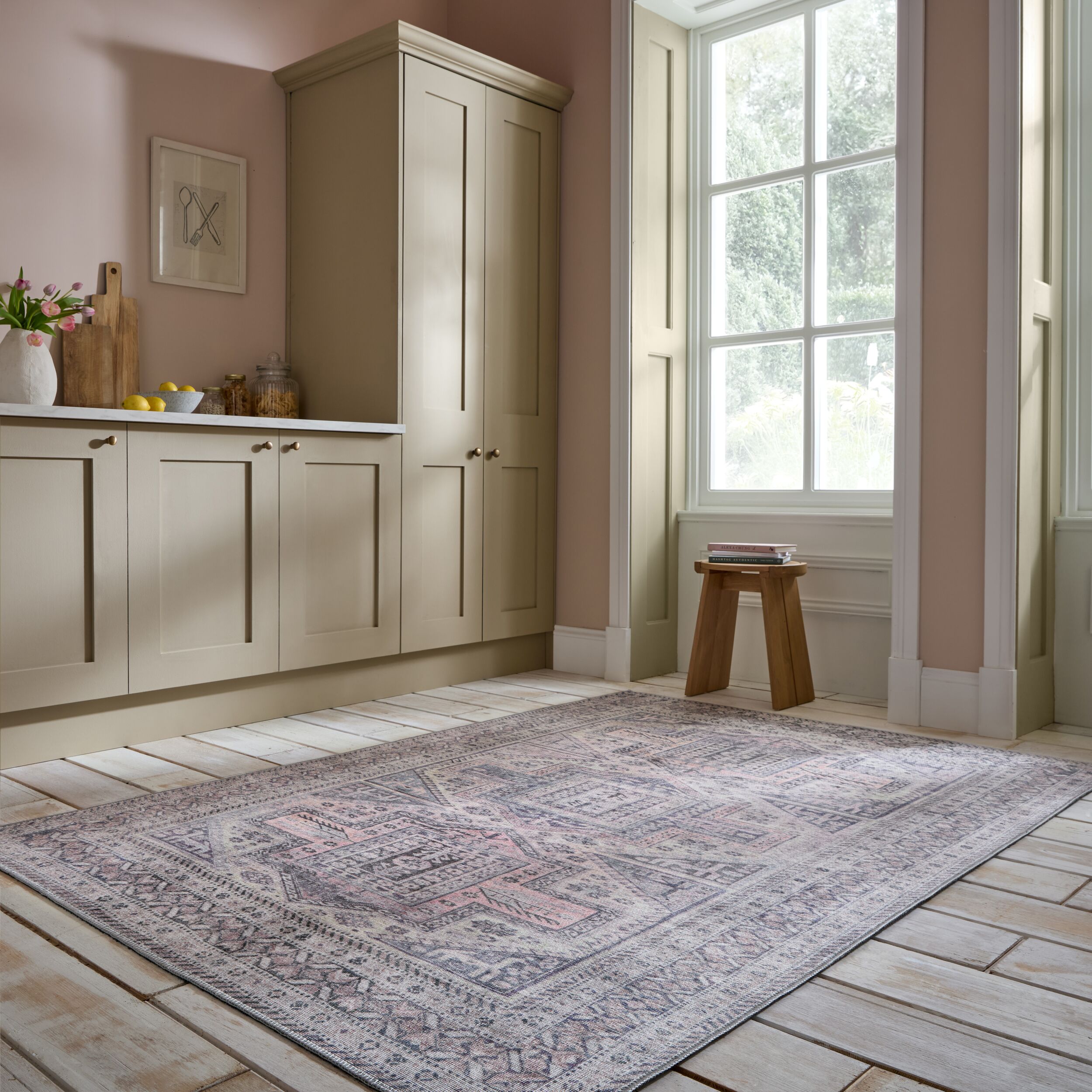 Teppich Orient Grau-Rosa 190 x 290 cm - HURST | Kadima Design 