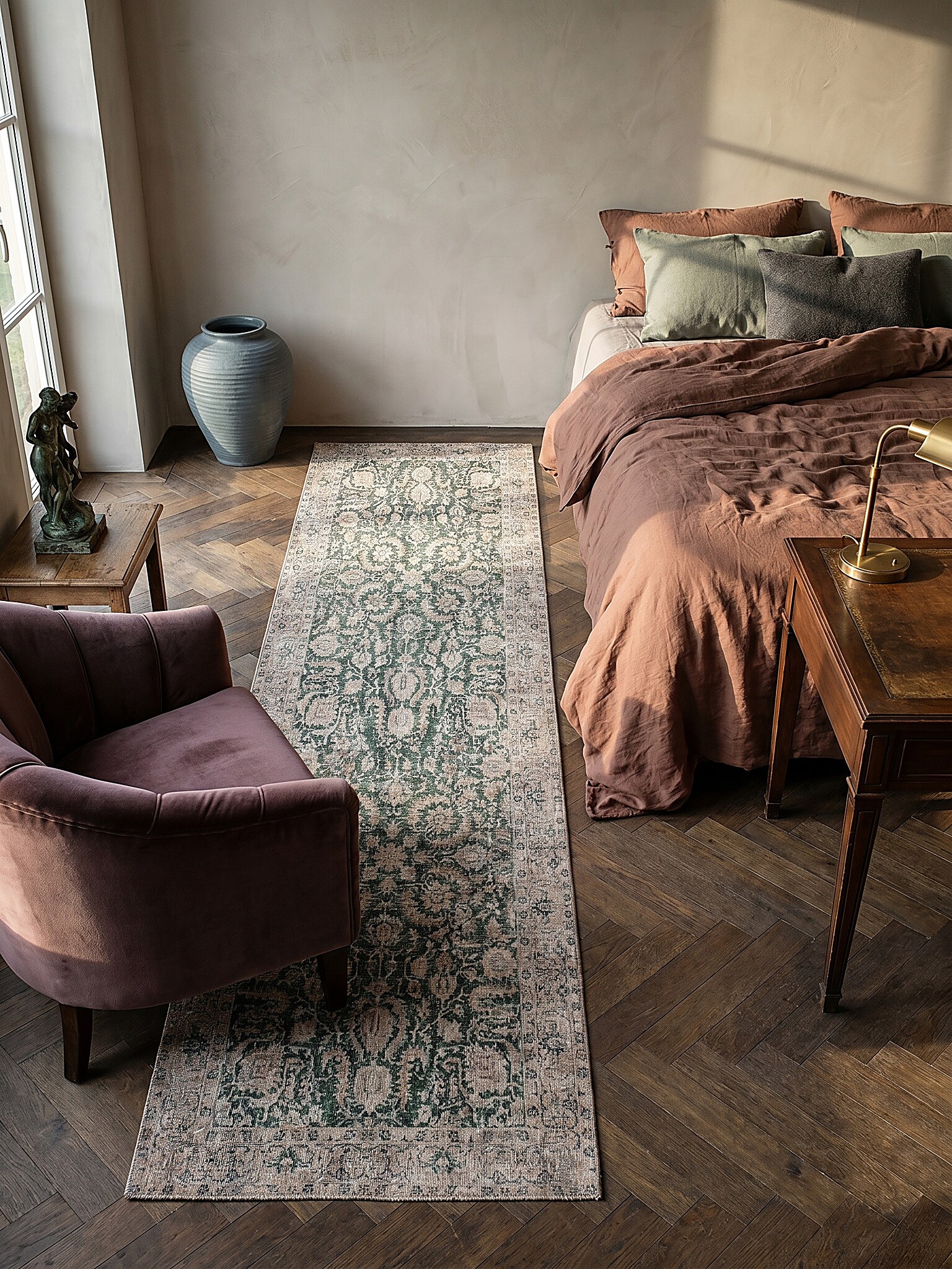 L&auml;ufer Orient Gr&uuml;n 60 x 230 cm - HURST | Kadima Design 