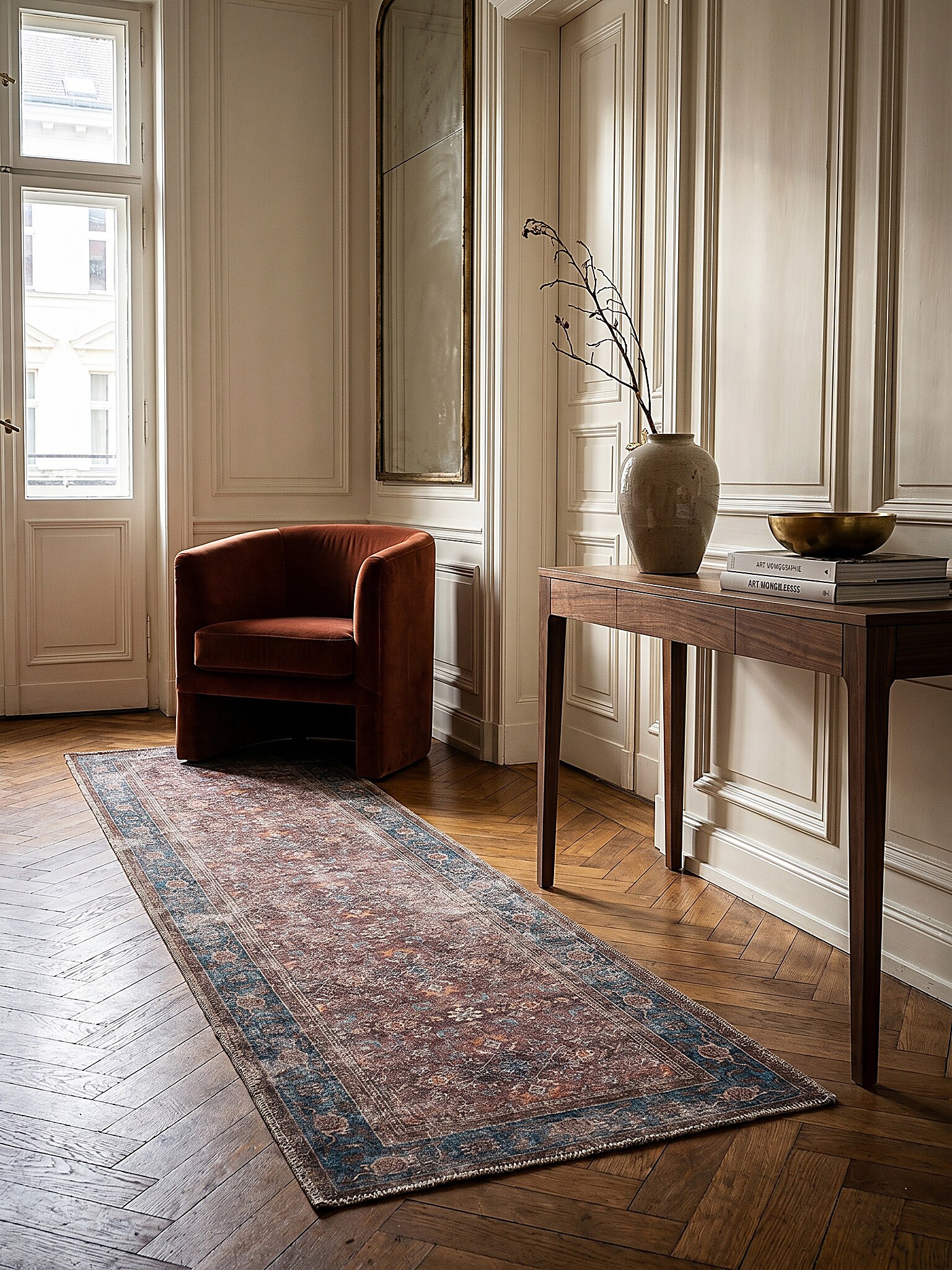 L&auml;ufer floral Rot 60 x 230 cm - HURST | Kadima Design 