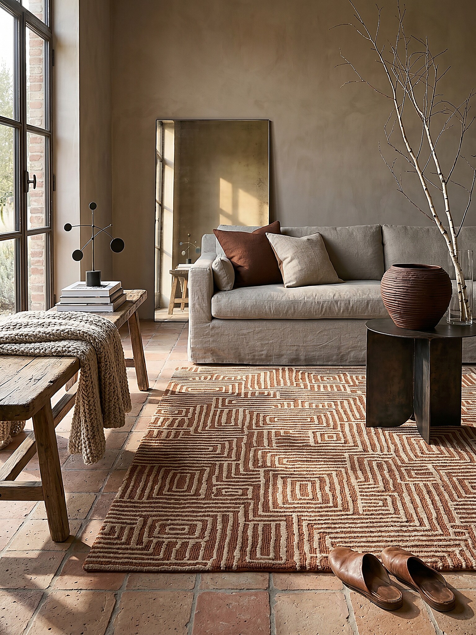 Teppich geometrisch Terrakotta 160 x 230 cm - ARLEN | Kadima Design 