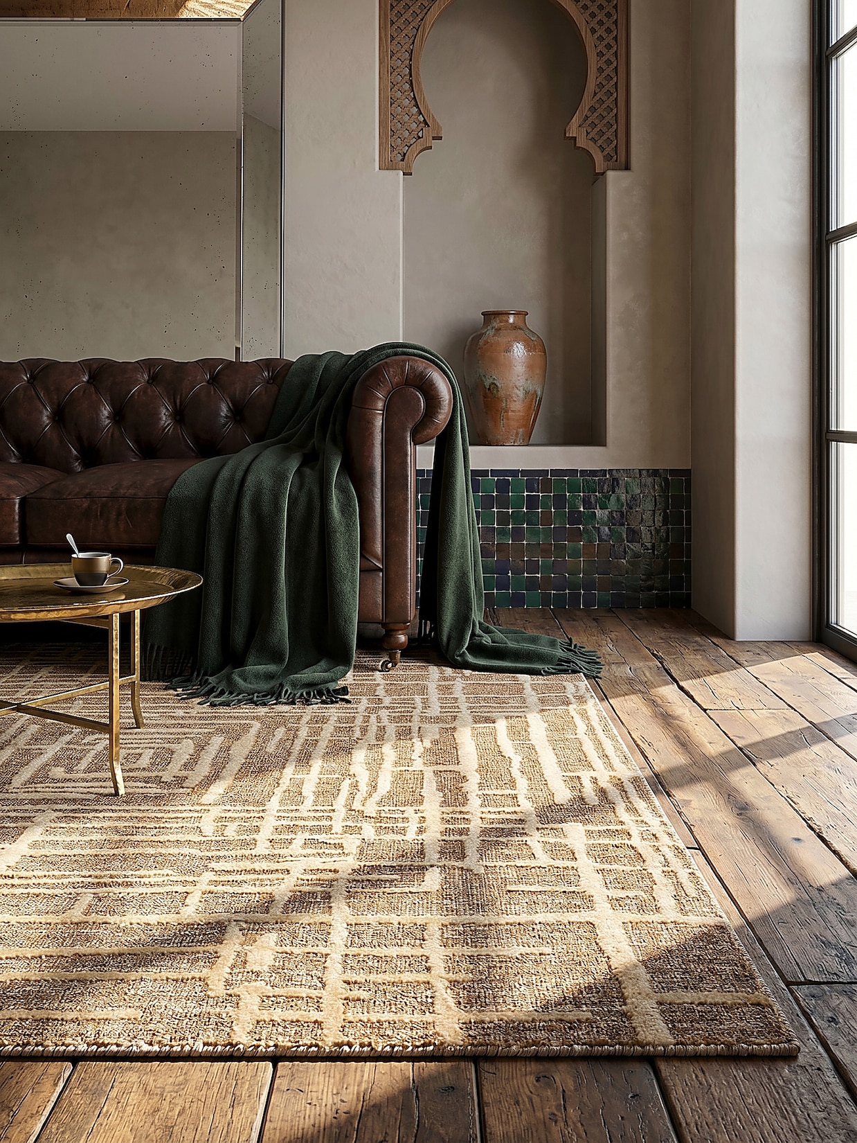 Teppich geometrisch Senfgelb 160 x 230 cm - ARLEN Kadima Design