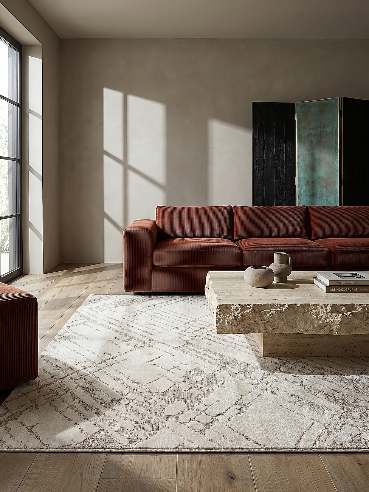 Teppich Rauten Creme 160 x 230 cm - ARLEN Kadima Design