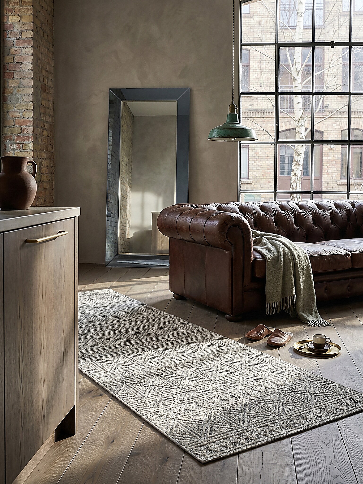 Teppich geometrisch Grau 155 x 230 cm - LEAM | Kadima Design 