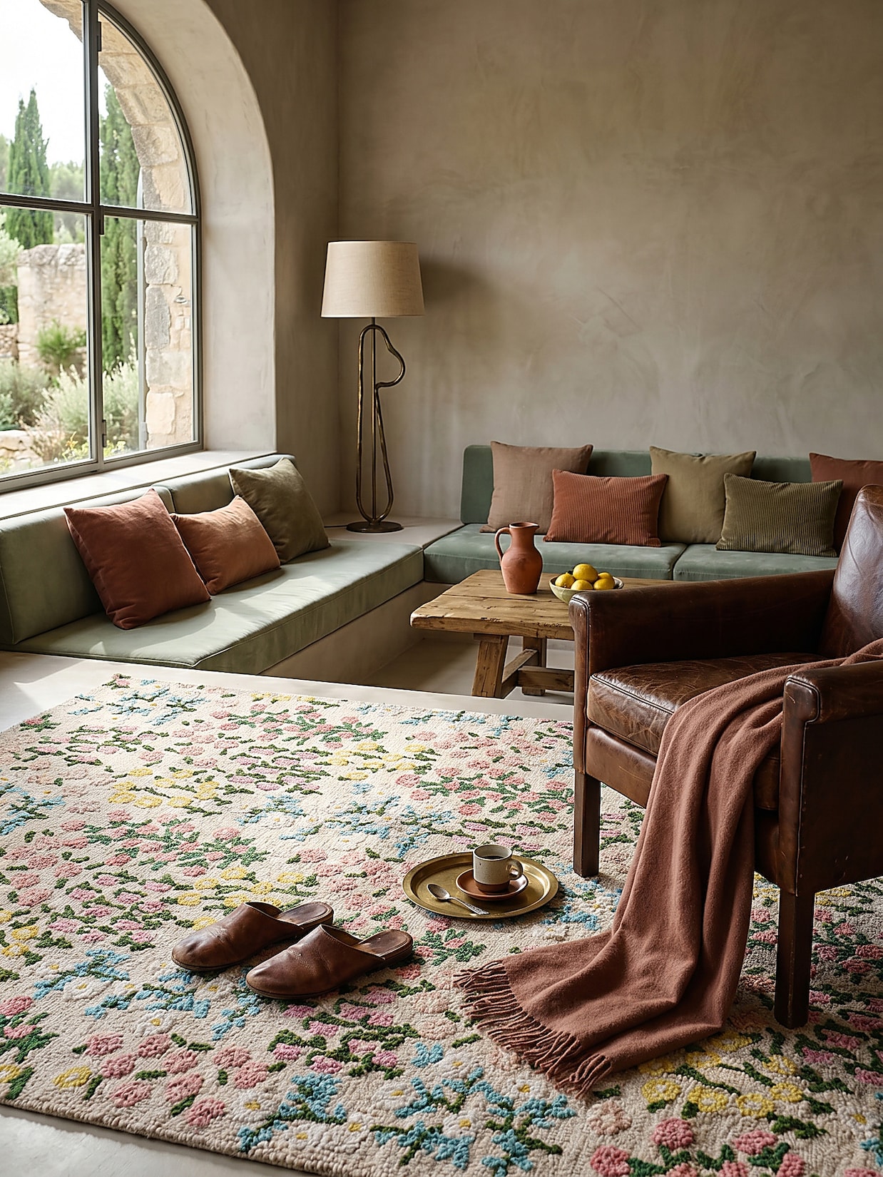 Wollteppich floral Rosa-Bunt 160 x 230 cm - VALE Kadima Design