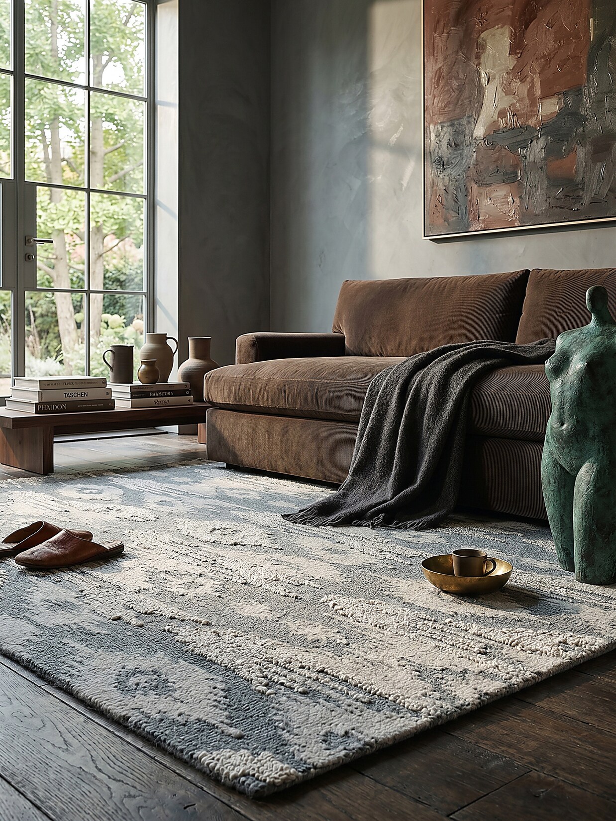 Wollteppich Ethno Blau 200 x 290 cm - SOAR Kadima Design
