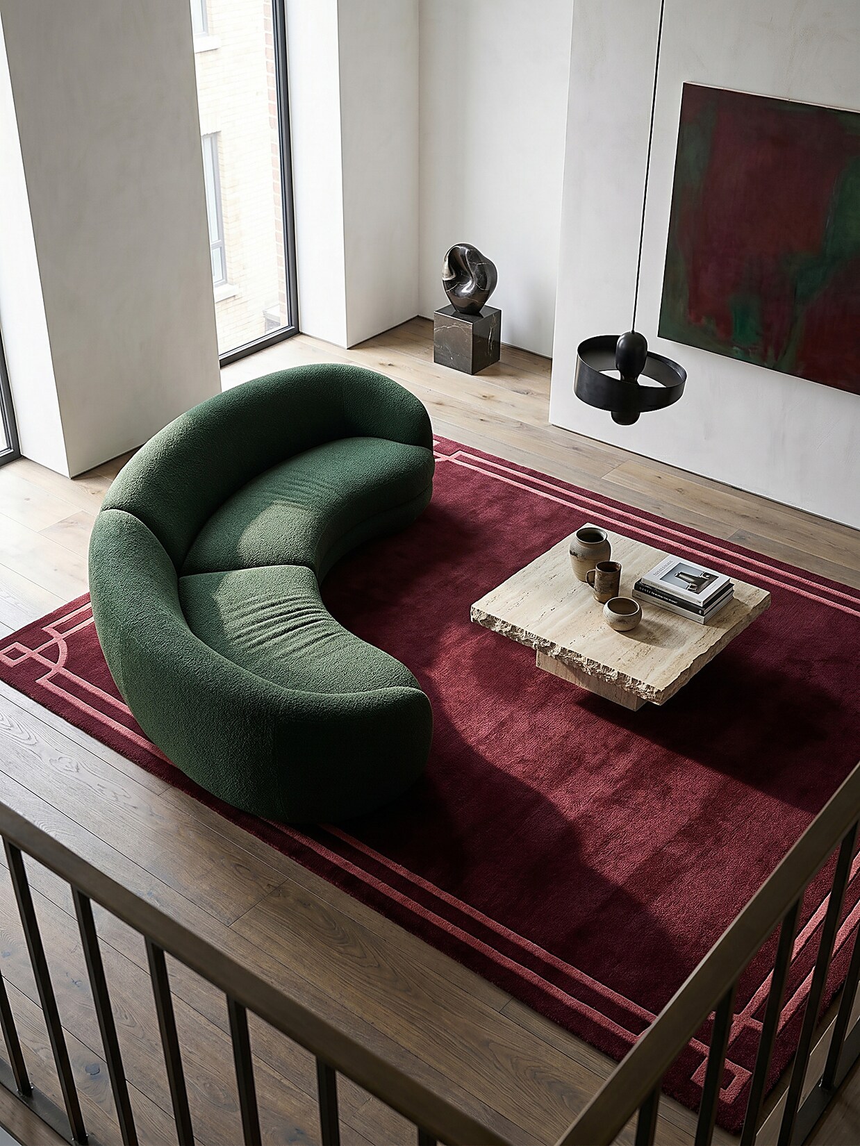 Wollteppich Bordüre Rot 120 x 170 cm - GLEN Kadima Design