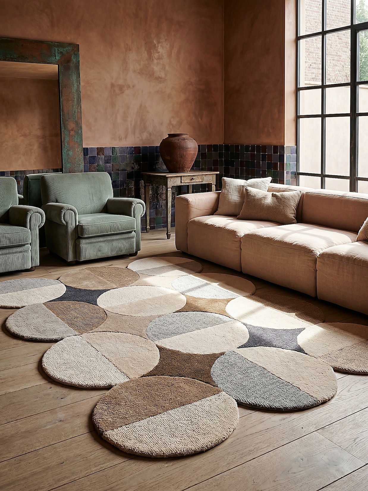 Wollteppich modern Beige-Braun 200 x 290 cm - HALLEIN Kadima Design
