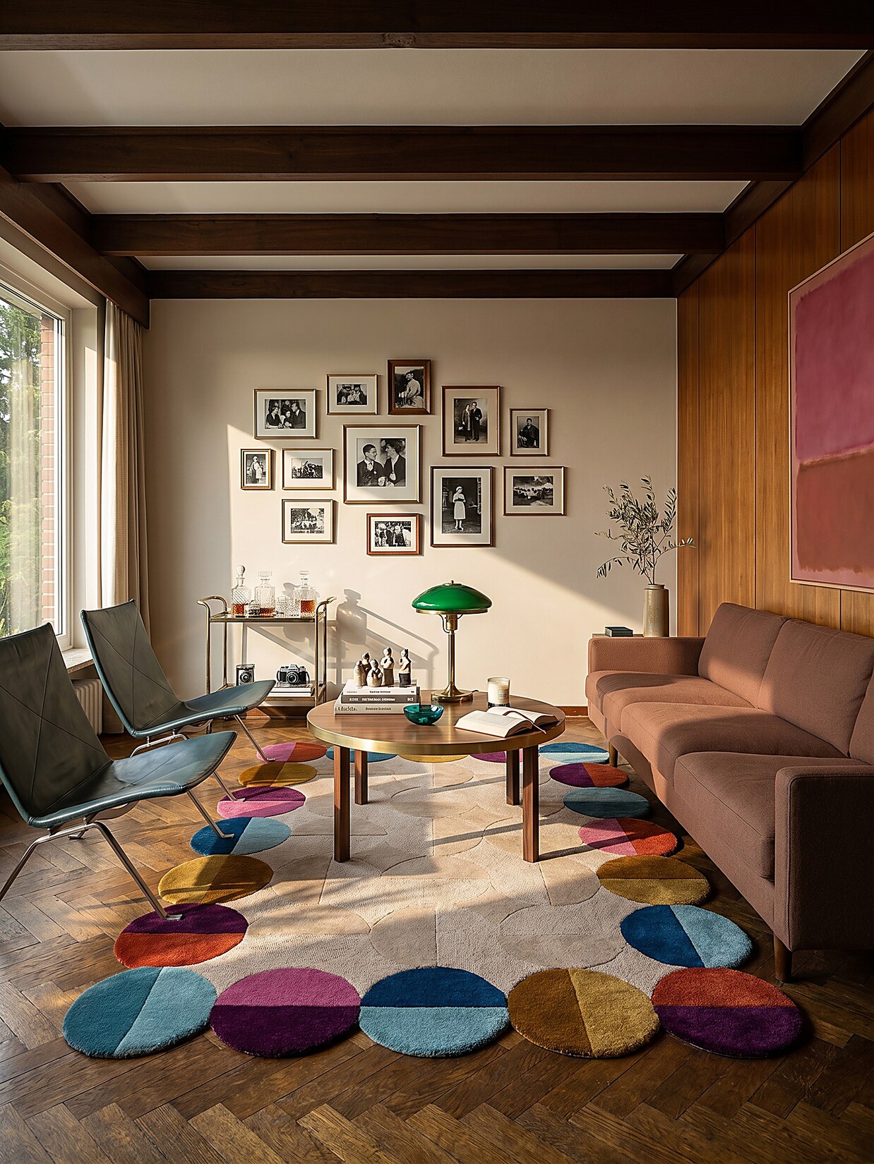 Wollteppich geometrisch Beige-Bunt 120 x 170 cm - HALLEIN Kadima