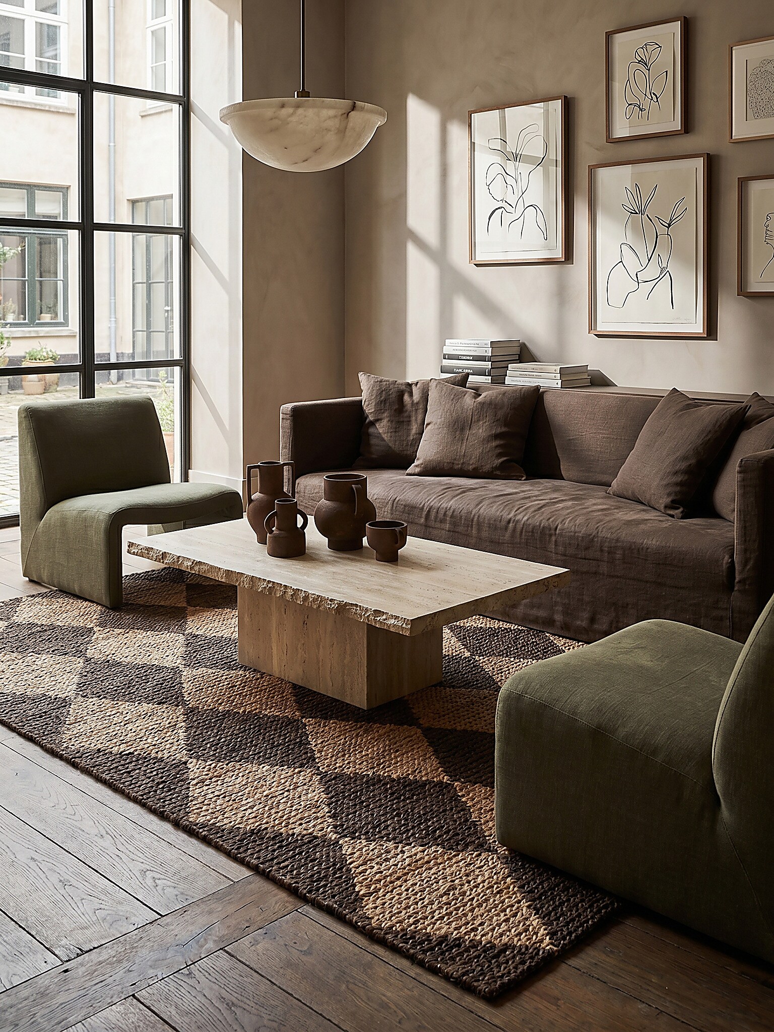 Jute-Teppich Rauten Braun 160 x 230 cm - BAIN | Kadima Design 