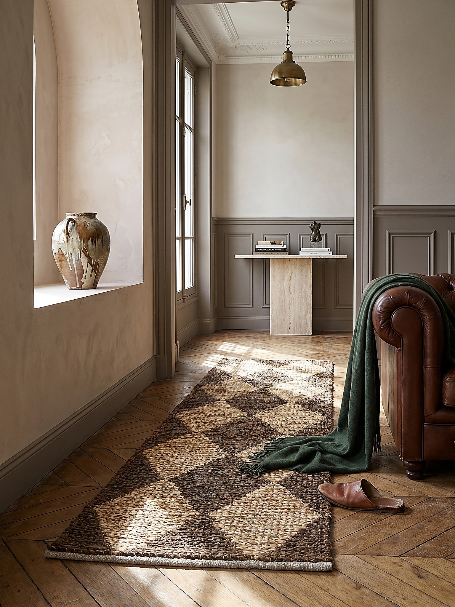 L&auml;ufer Rauten Braun 80 x 230 cm - BAIN | Kadima Design 
