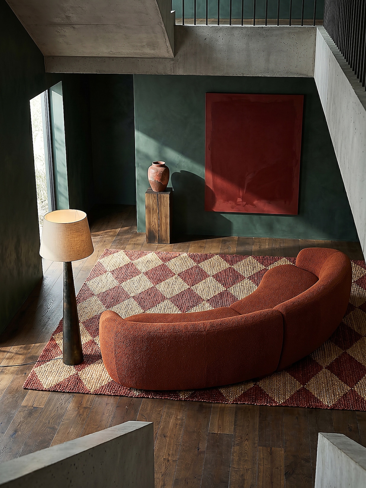 Jute-Teppich Rauten Terrakotta 120 x 170 cm - BAIN Kadima Design