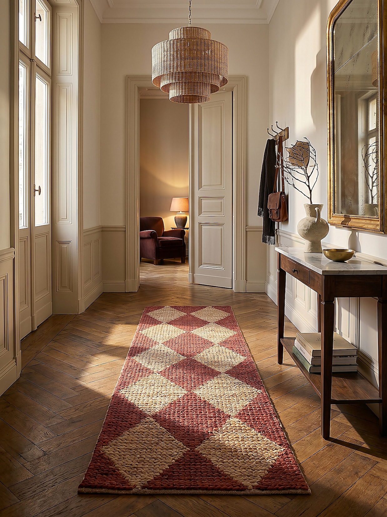 Läufer Rauten Terrakotta 60 x 230 cm - BAIN Kadima Design