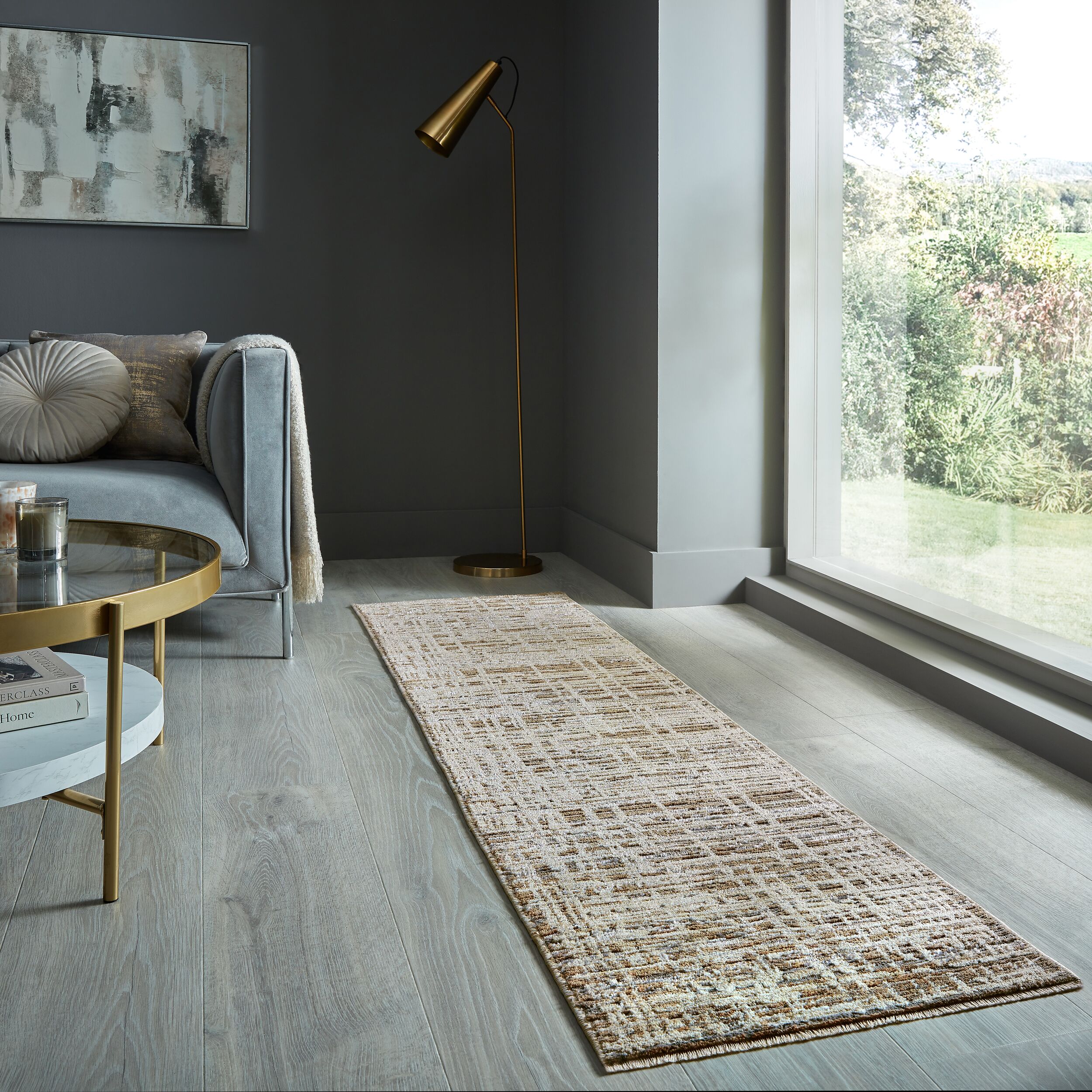 L&auml;ufer geometrisch Erdt&ouml;ne 60 x 230 cm - ADUR | Kadima Design 