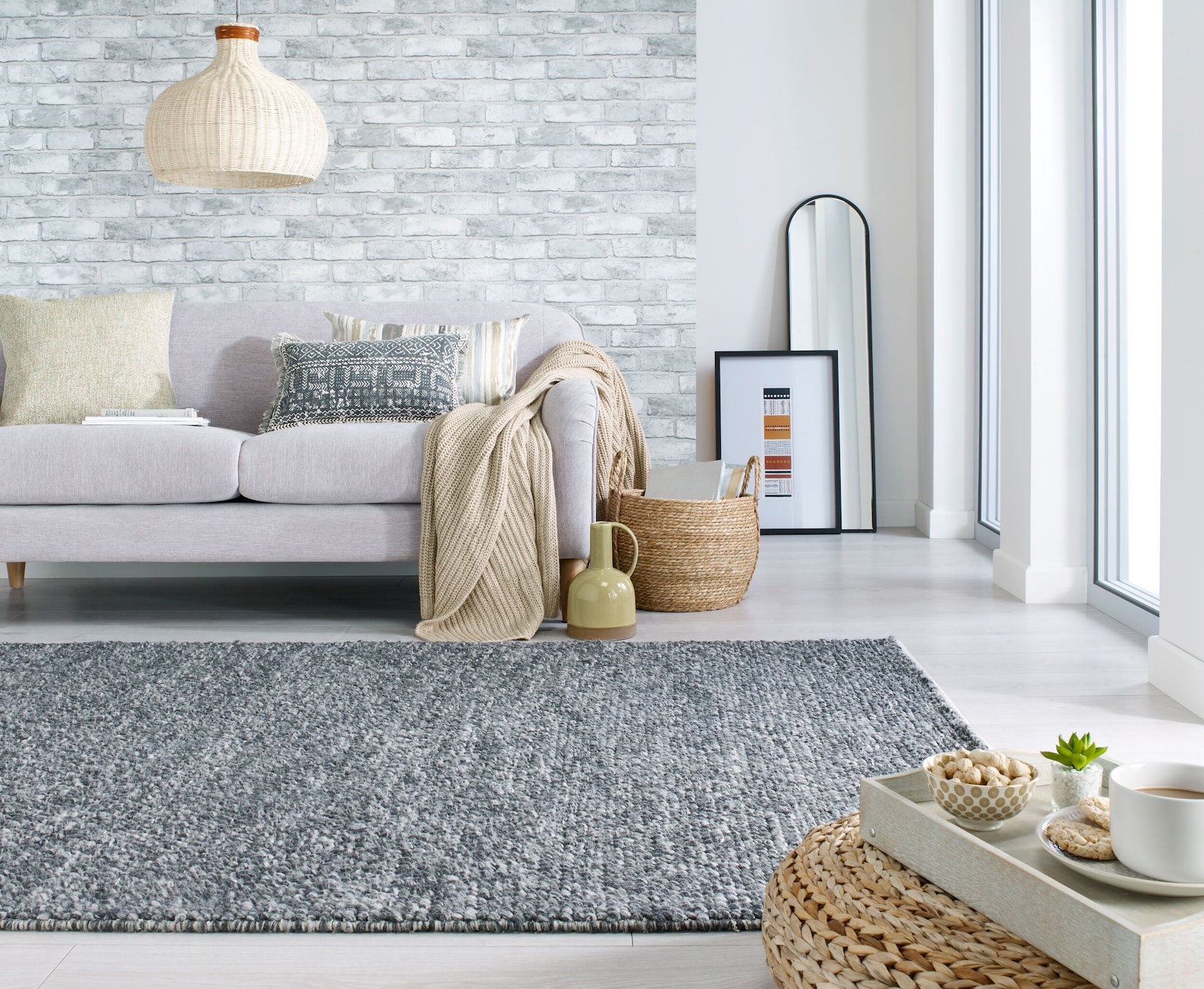 Teppich uni Anthrazit 200 x 290 cm - MEDWAY Kadima Design