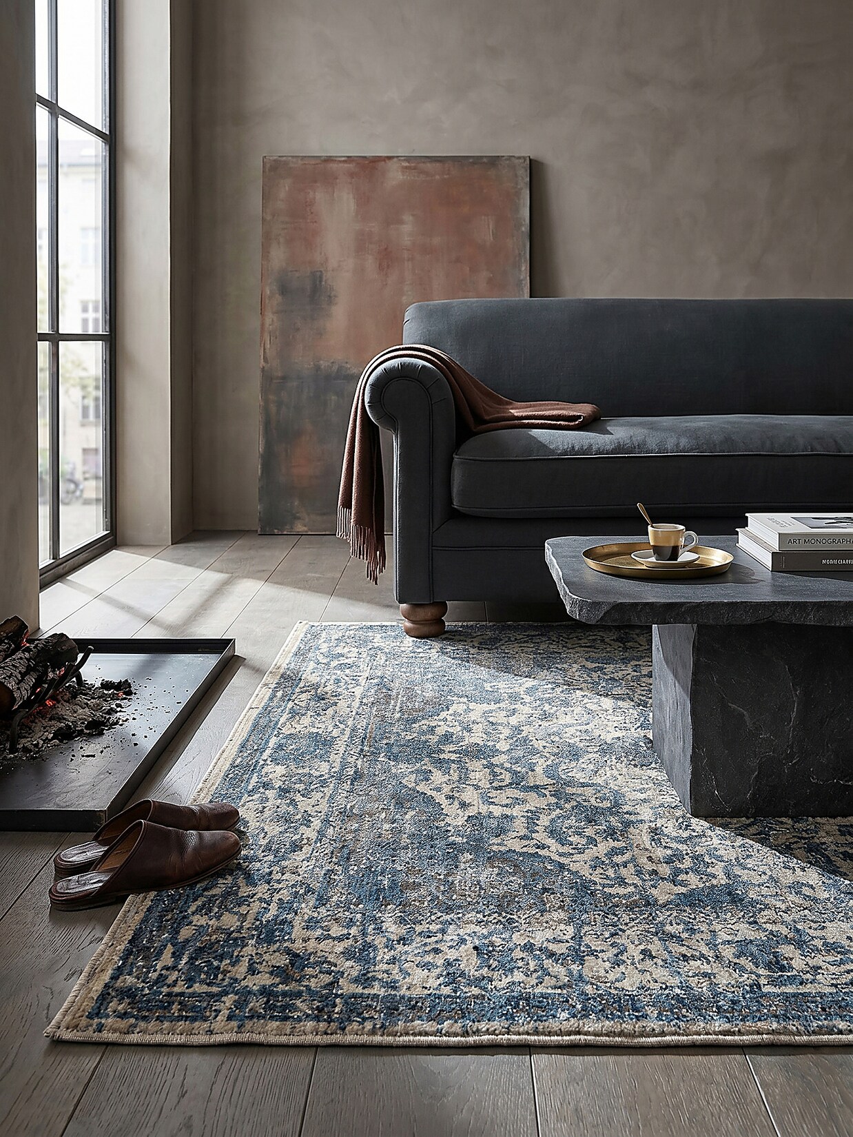 Teppich Orient Blau 120 x 160 cm - ADUR Kadima Design