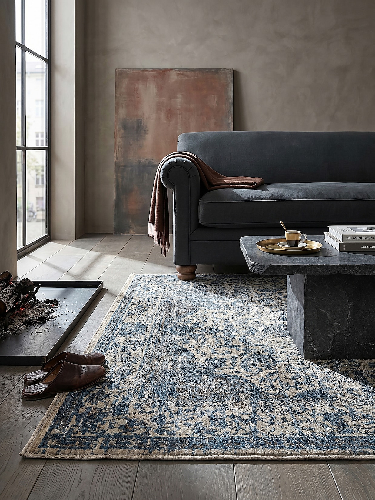 Teppich Orient Blau 200 x 300 cm - ADUR Kadima Design