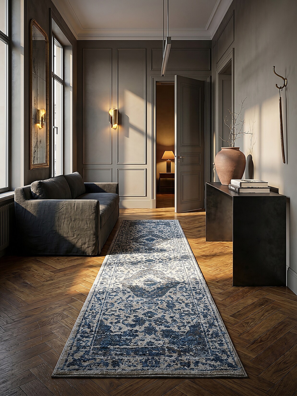 Läufer Orient Blau 60 x 230 cm - ADUR Kadima Design