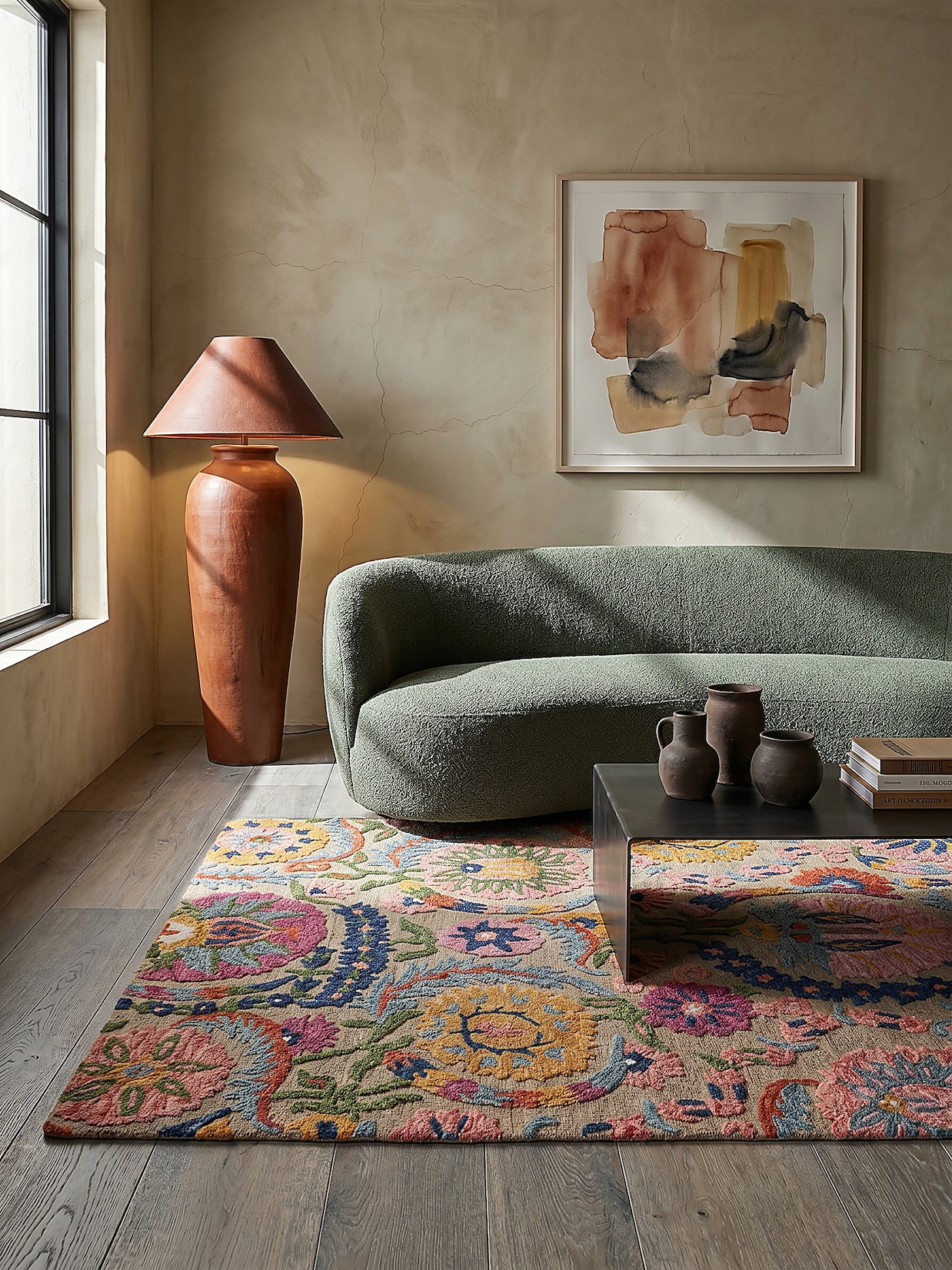 Wollteppich floral Bunt 140 x 200 cm - HEDDA Kadima Design