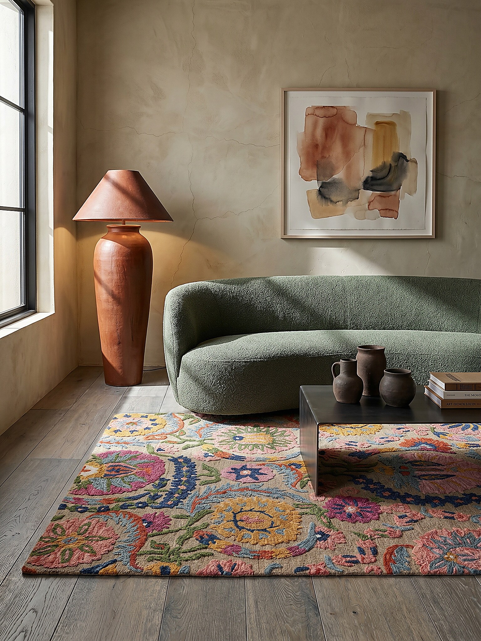 Wollteppich floral Bunt 200 x 300 cm - HEDDA | Kadima Design 