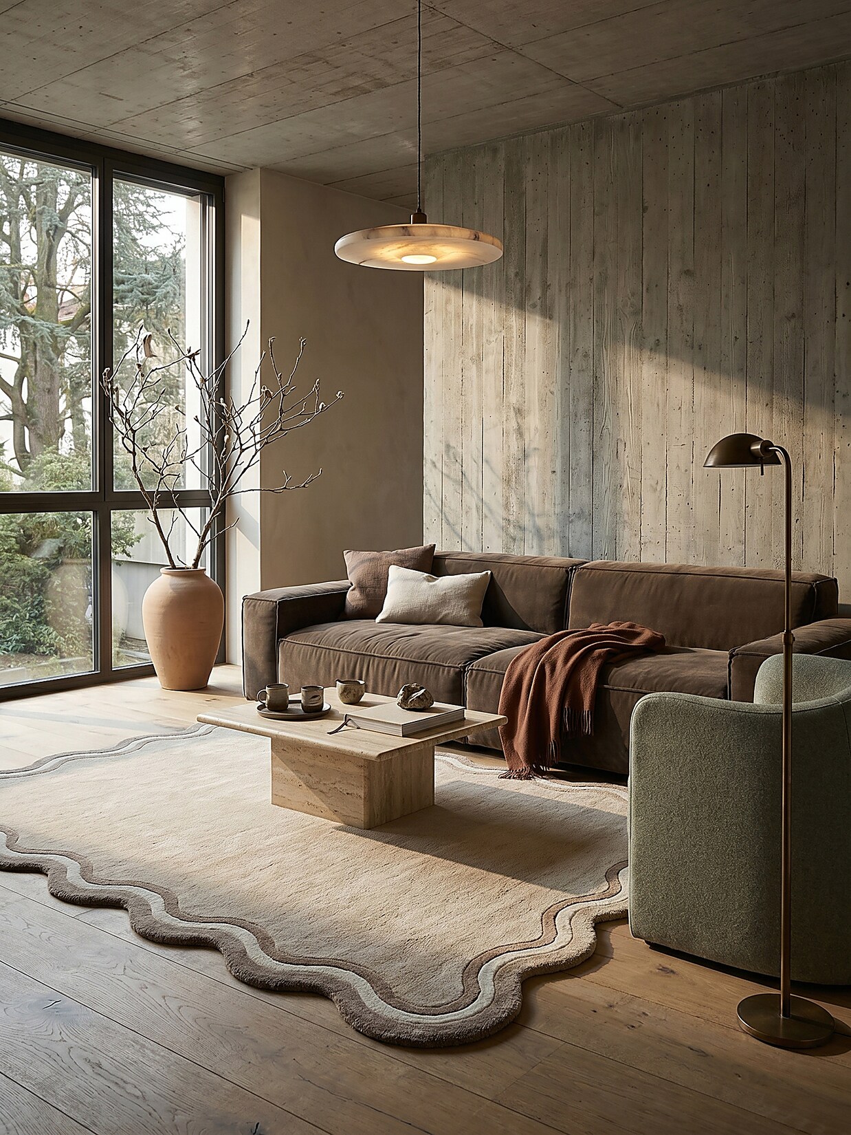 Wollteppich geometrisch Naturfarben 200 x 290 cm - WINCH Kadima