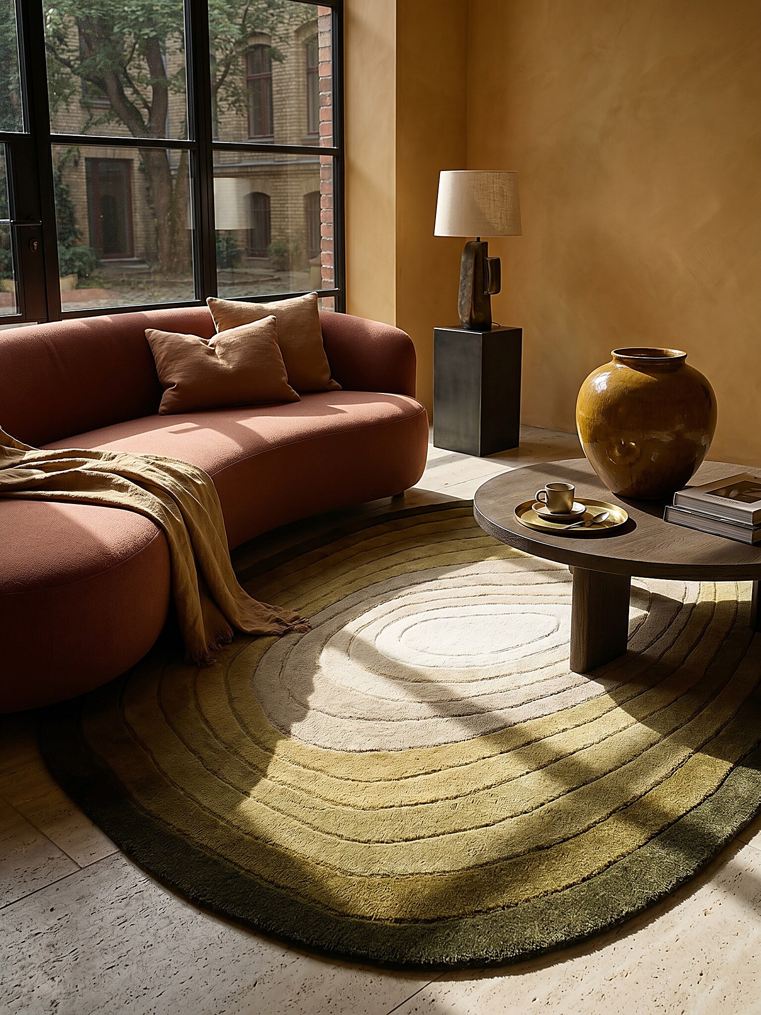 Wollteppich abstrakt Gr&uuml;n 200 x 290 cm - PARRET | Kadima Design 