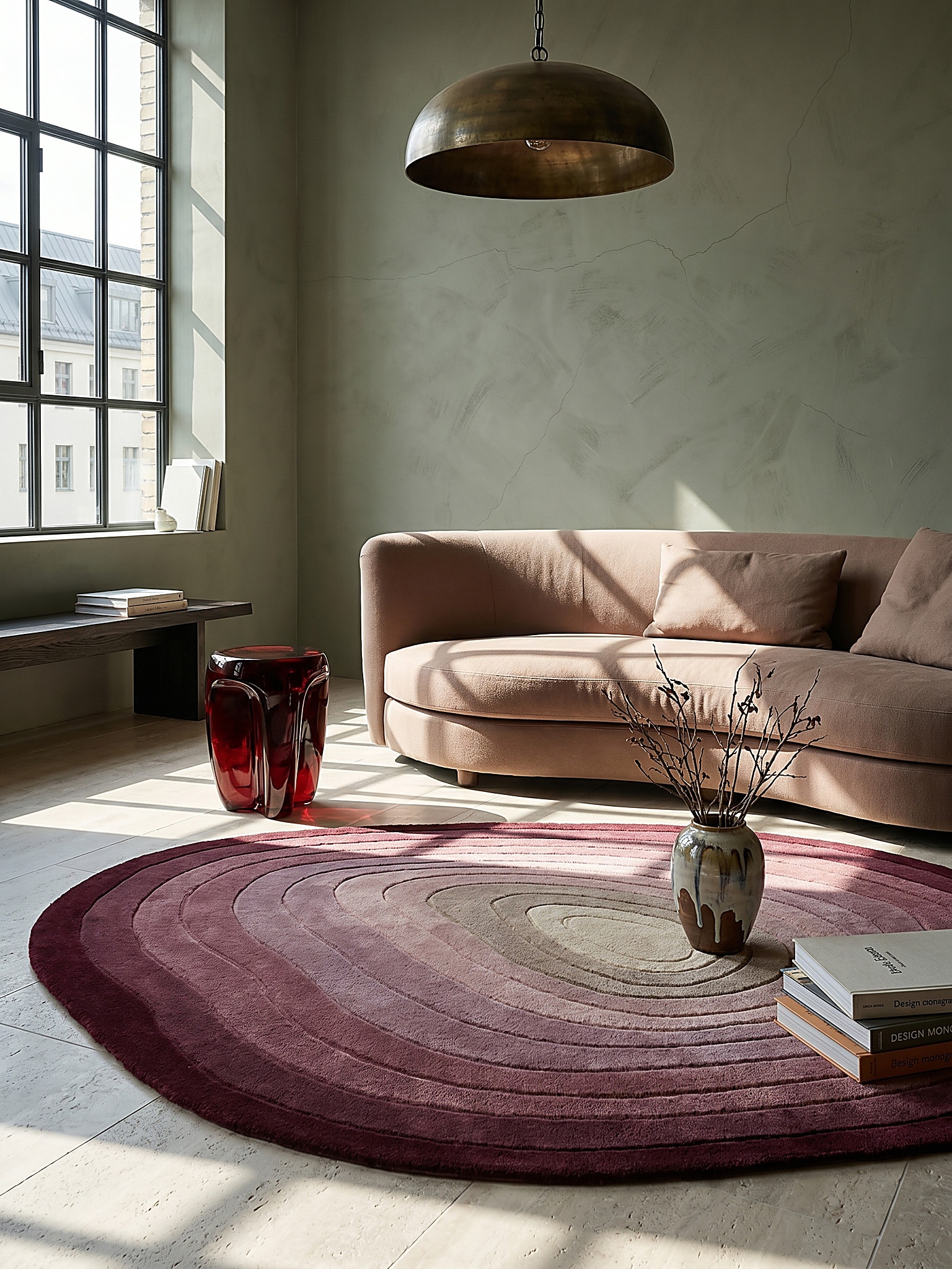 Wollteppich abstrakt Maulbeere 200 x 290 cm - PARRET | Kadima Design 