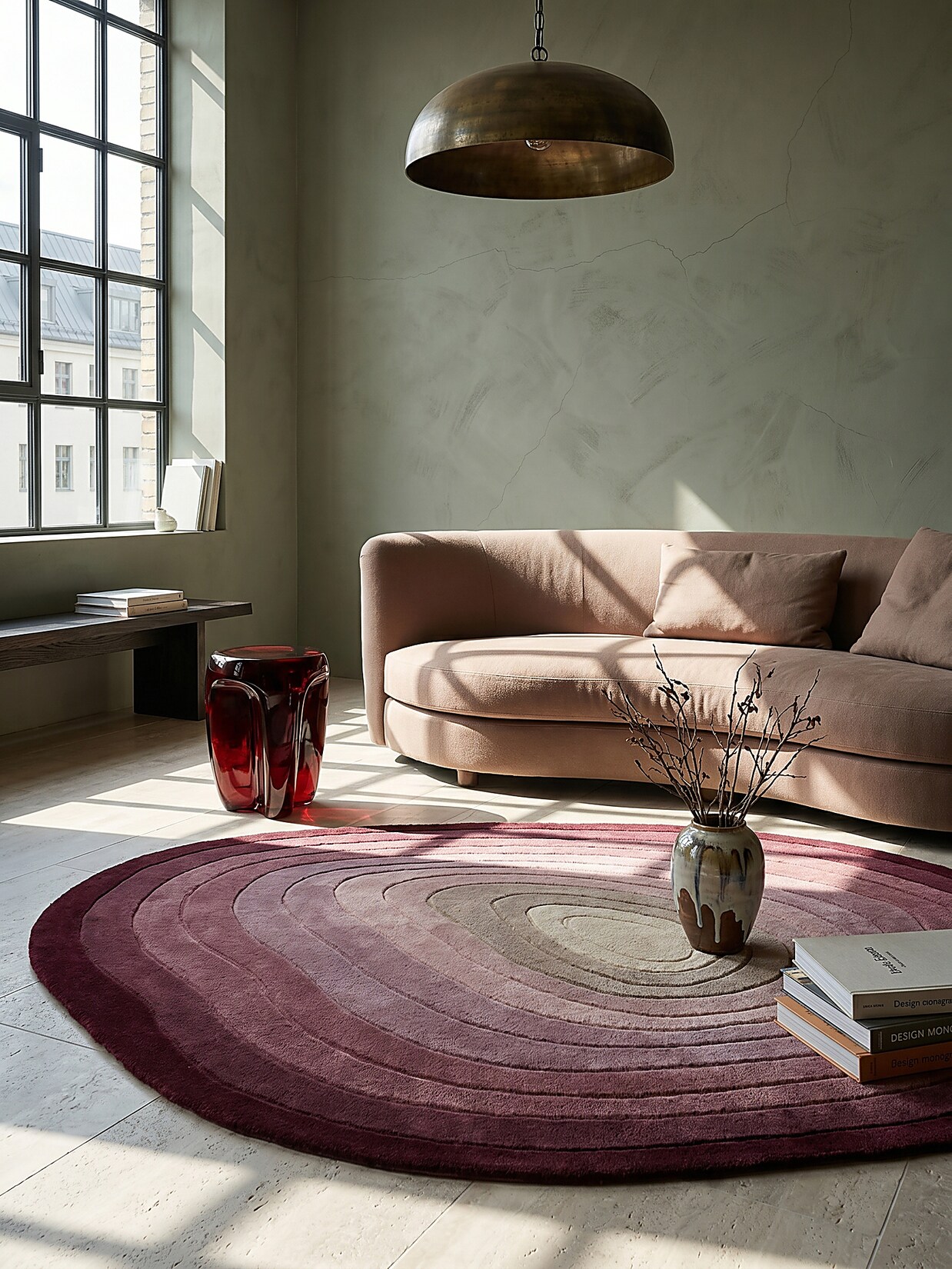 Wollteppich abstrakt Maulbeere 200 x 290 cm - PARRET Kadima Design