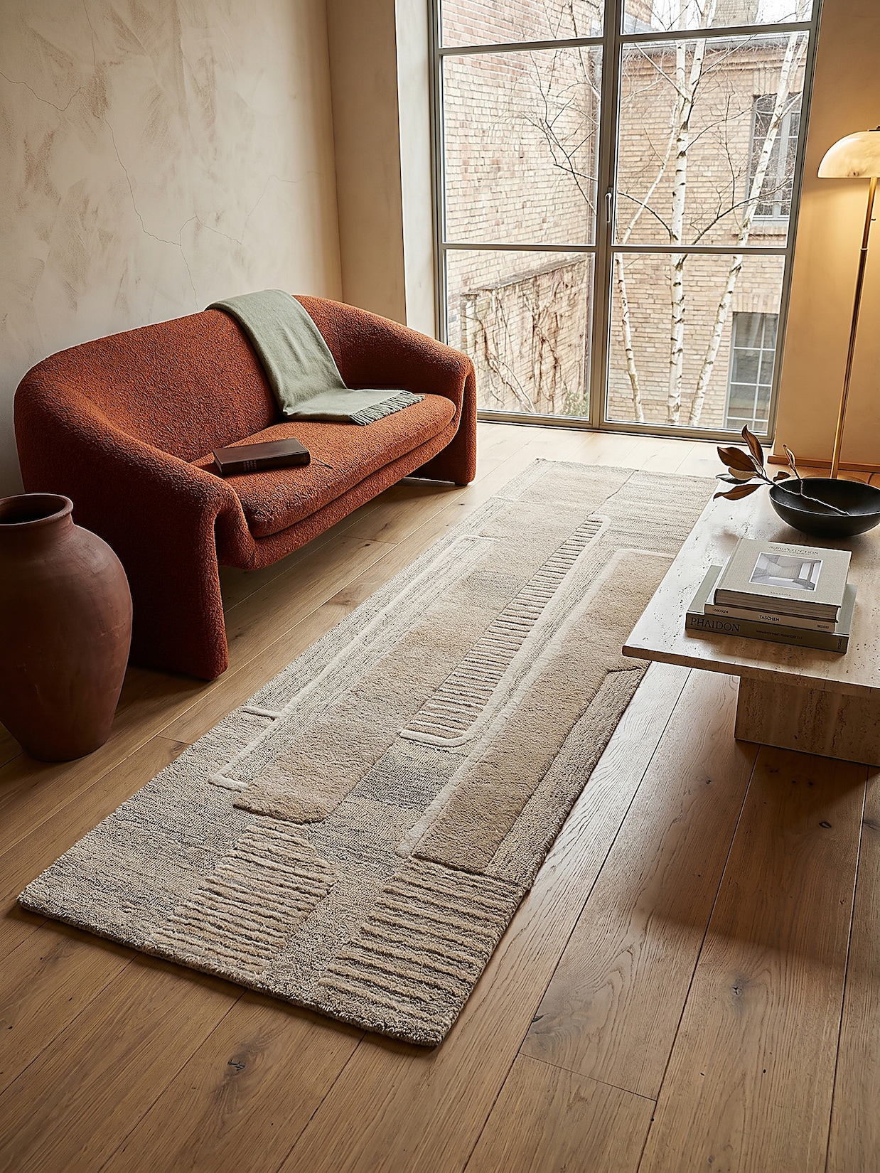 Läufer Relief Natur 80 x 300 cm - EDALE Kadima Design