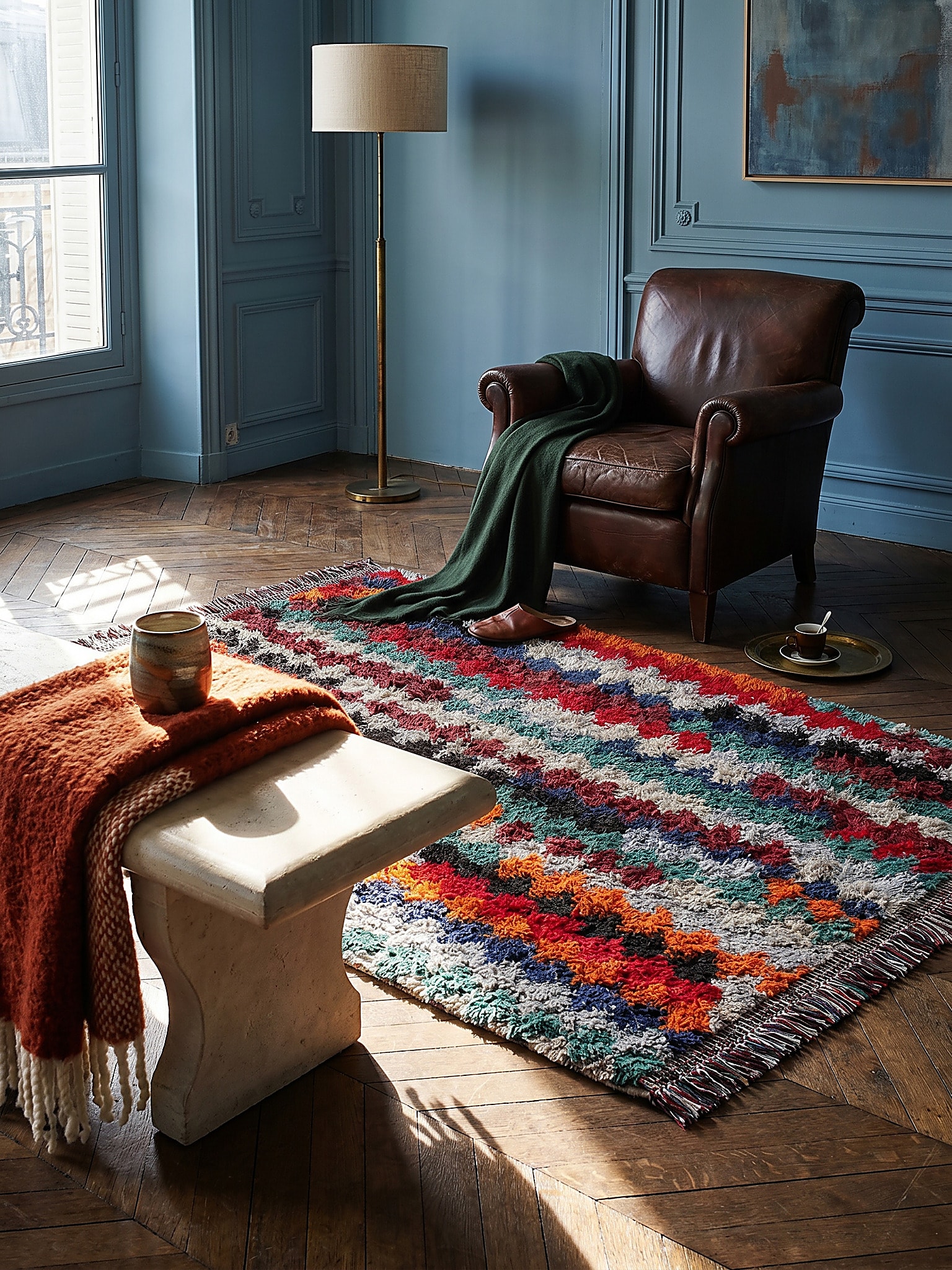 Shaggy-Teppich Diagonal Bunt 200 x 300 cm - TAFRAUT | Kadima Design 