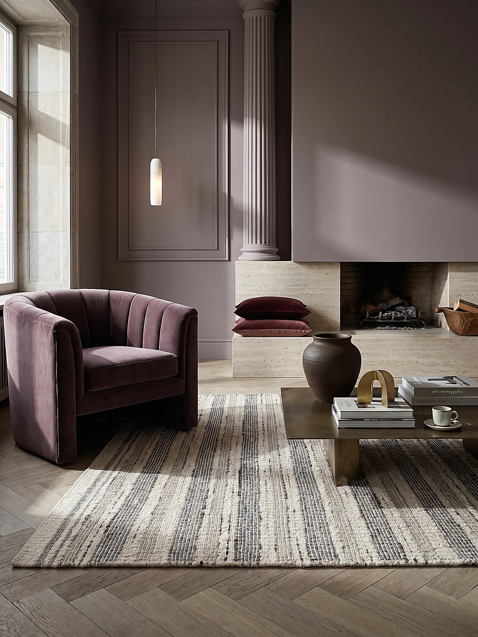 Flachgewebe-Teppich gestreift Natur 200 x 300 cm - HYTHE | Kadima 