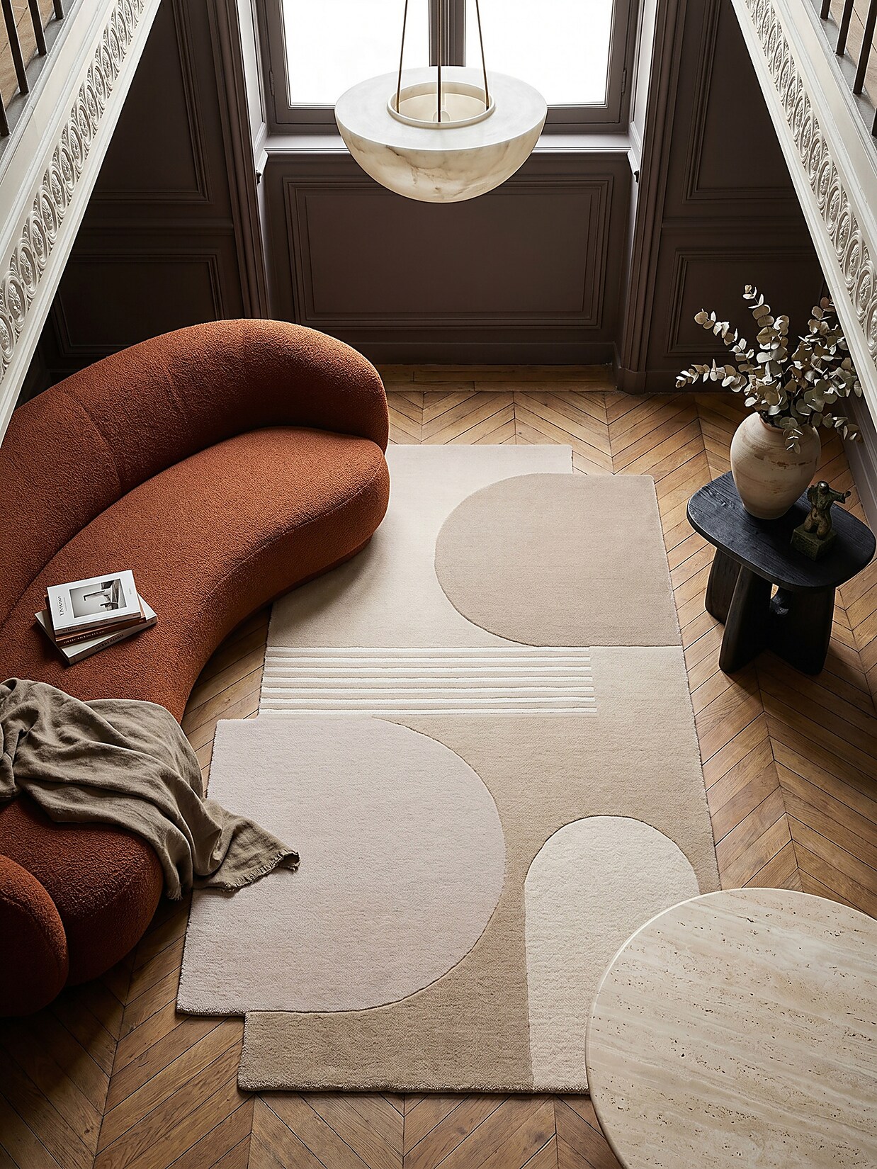 Wollteppich abstrakt Natur 150 x 240 cm - HALLEIN Kadima Design