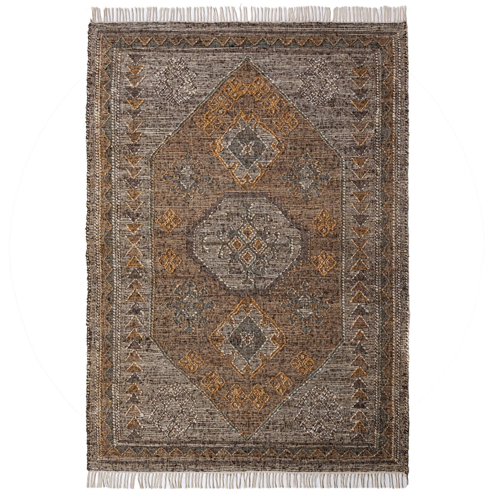 Flachgewebe-Teppich Kelim-Orient Natur 200 x 290 cm - BERMEO Kadima