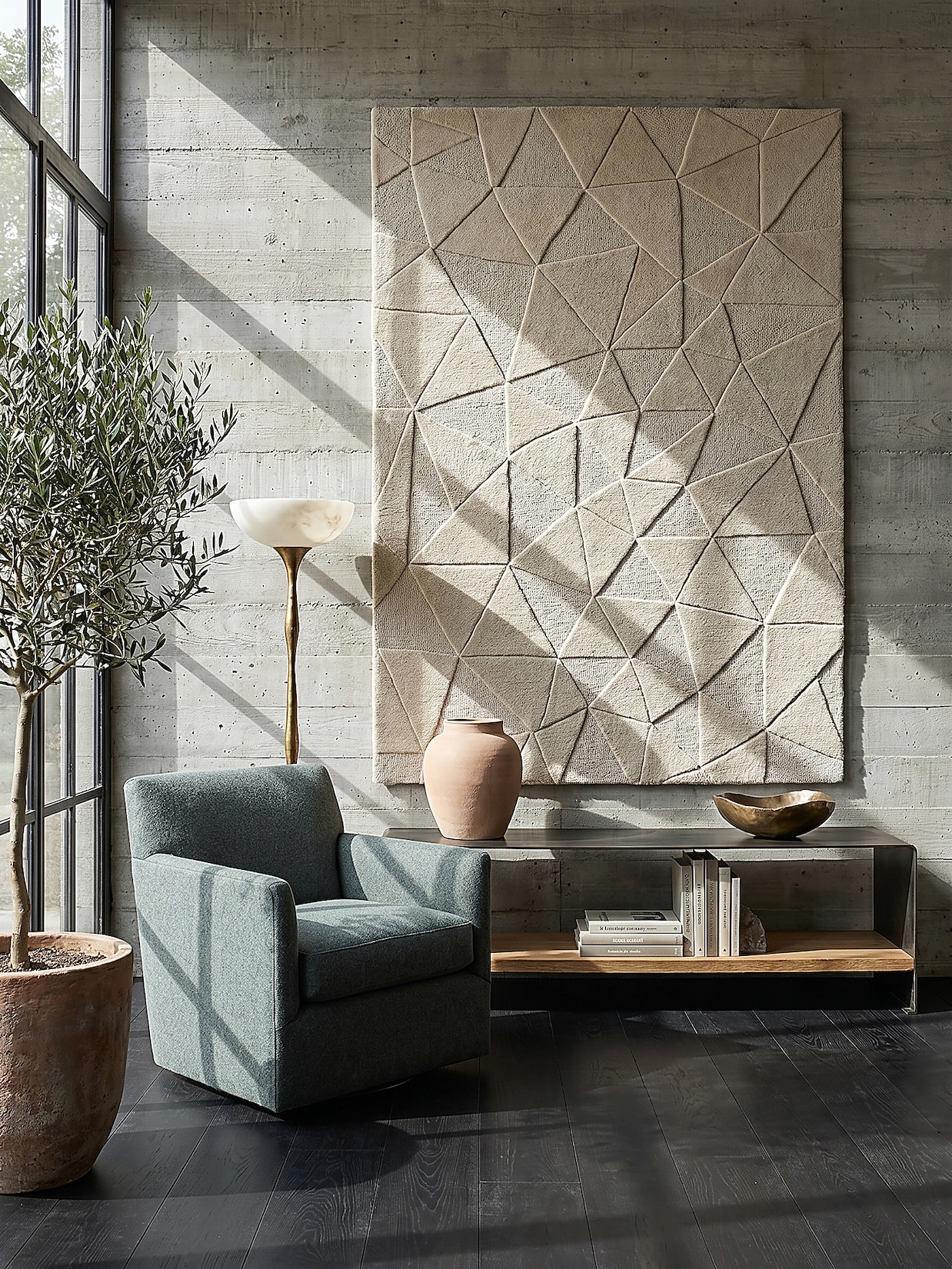 Wollteppich geometrisch Natur 160 x 230 cm - DEBEN Kadima Design
