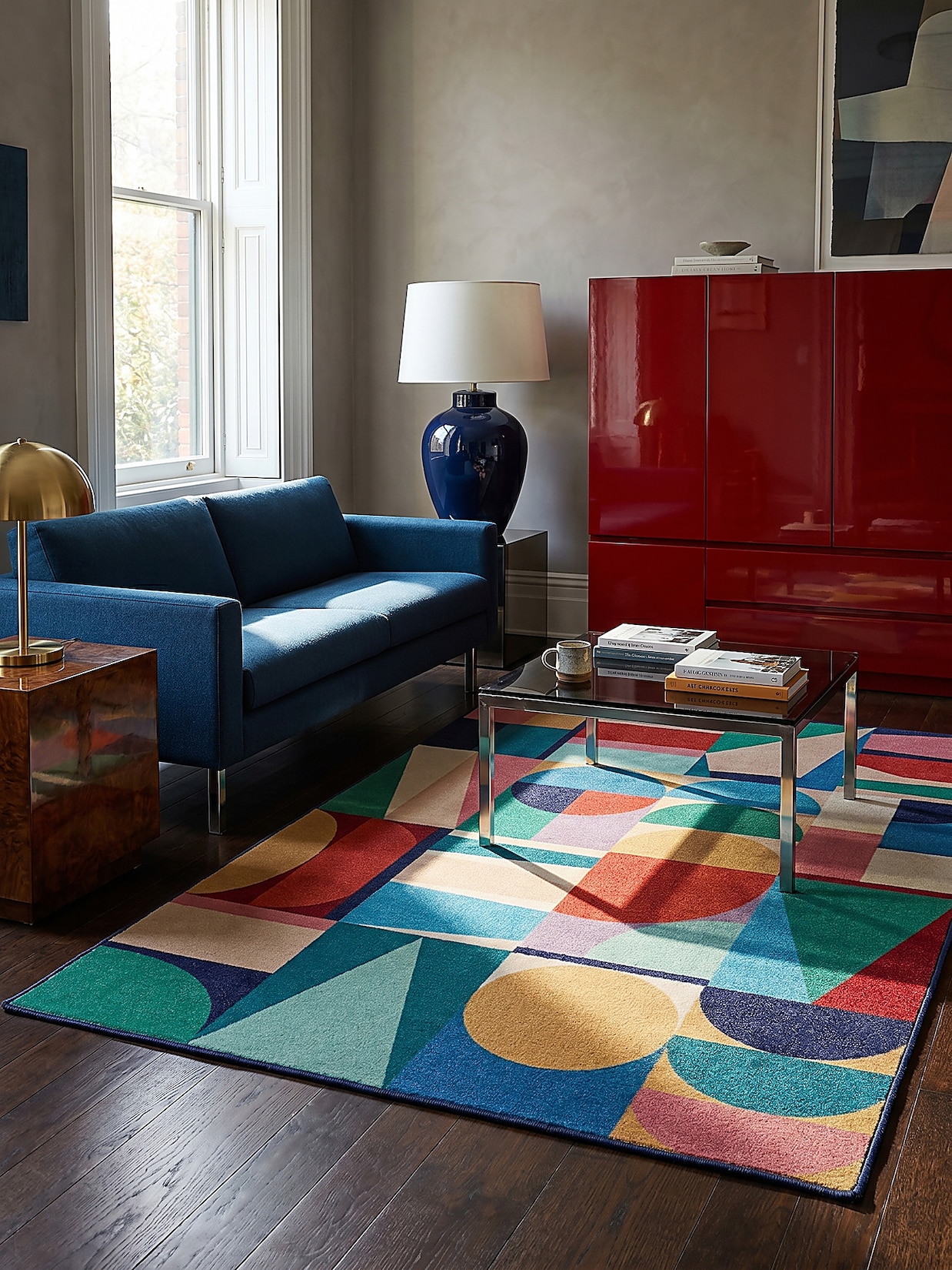 Wollteppich Geo-Patchwork Bunt 140 x 200 cm - DAHLIA Kadima Design