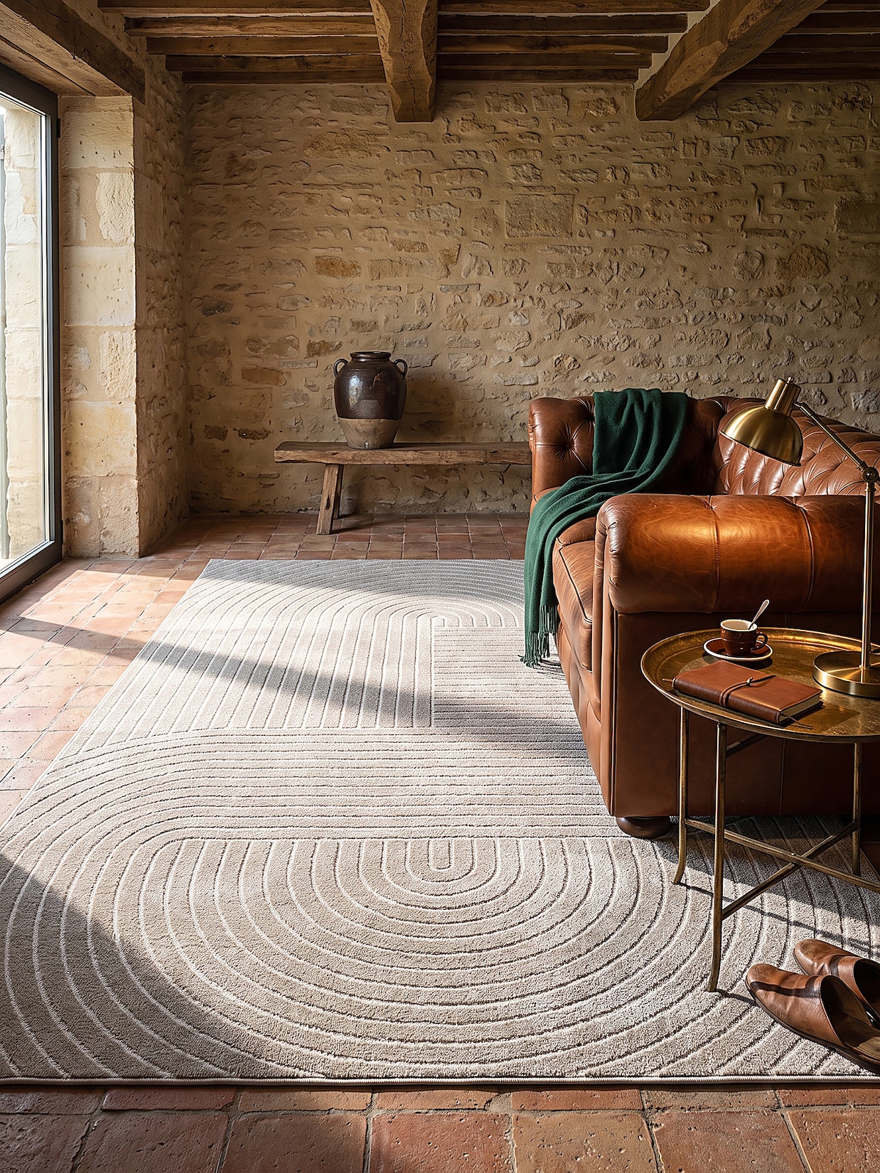 Outdoor-Teppich Wetterfest Beige 300x400 cm - MEZEN Kadima Design
