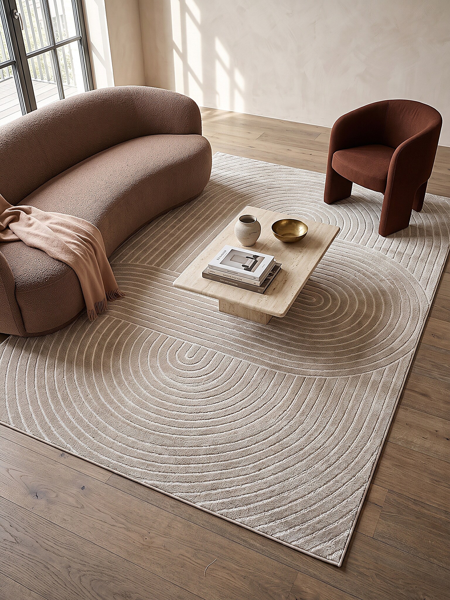 Outdoor-Teppich Wetterfest Beige 300x400 cm - MEZEN