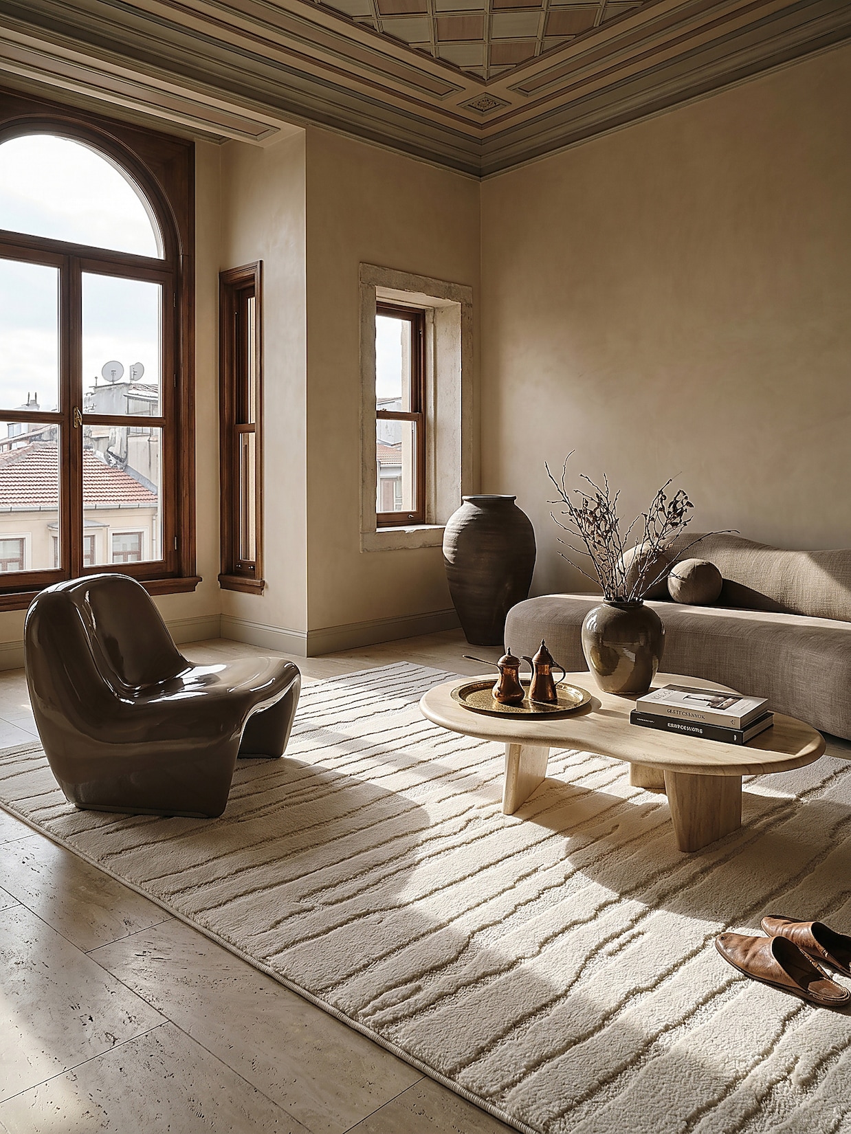 Teppich Pflegeleicht Creme 240x340 cm - CETINA Kadima Design