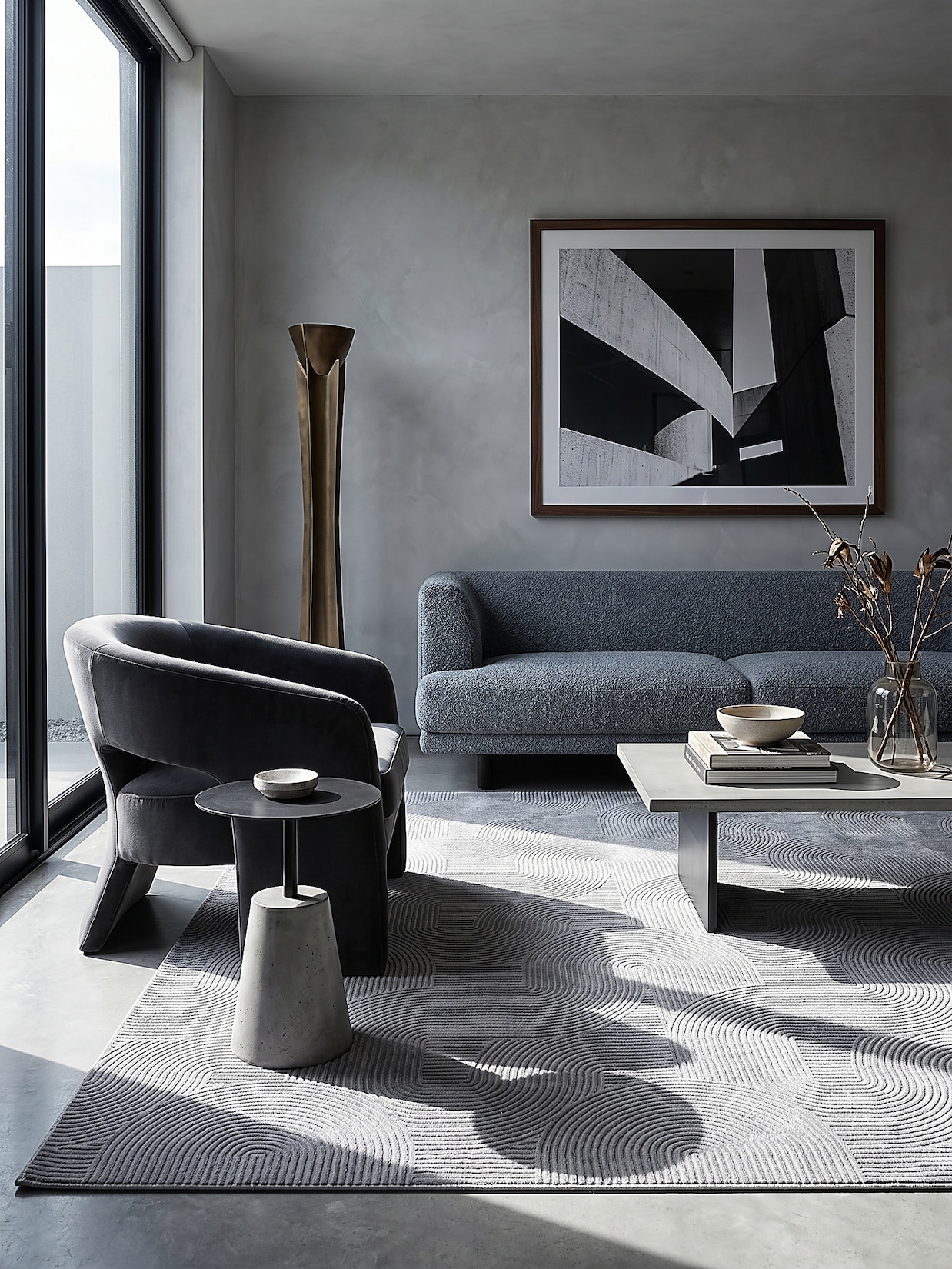 Teppich Antirutsch Grau 240x340 cm - DALAR Kadima Design