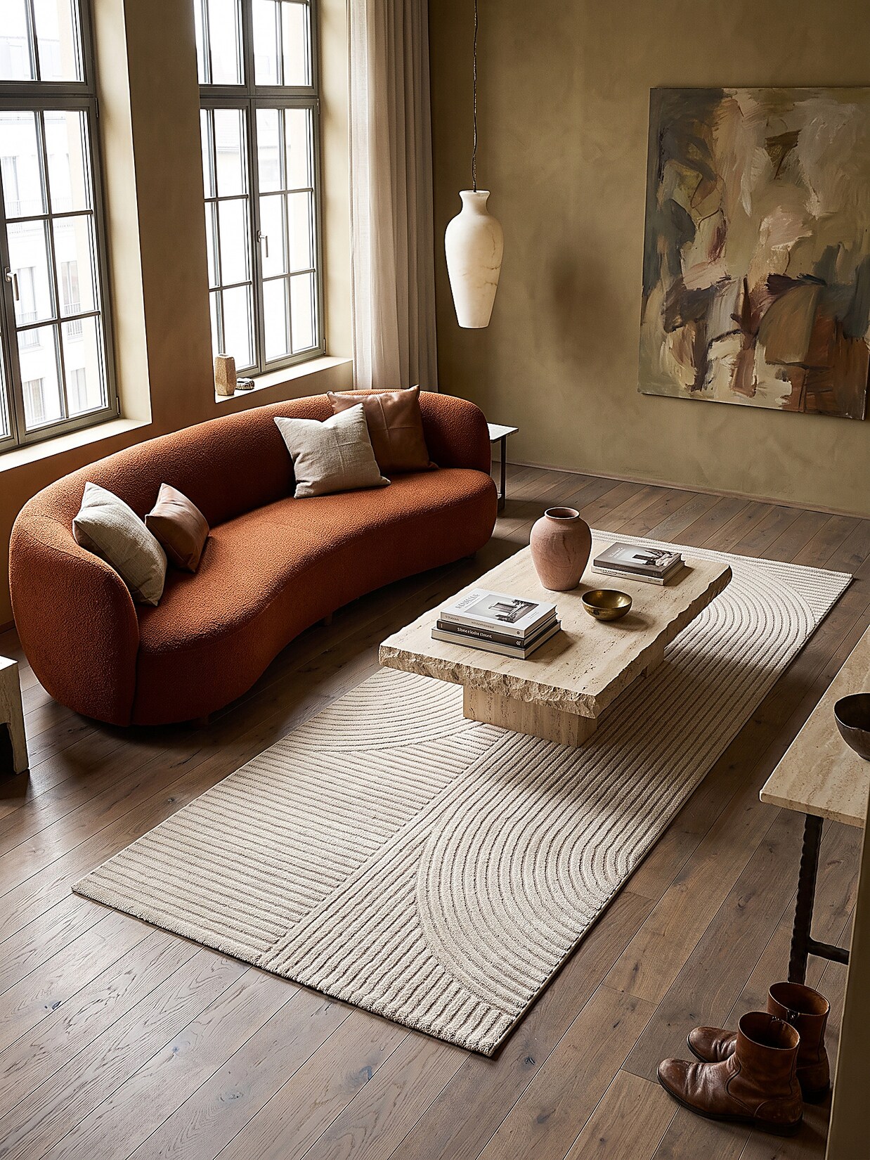 Läufer Pflegeleicht Beige 80x150 cm - CETINA Kadima Design