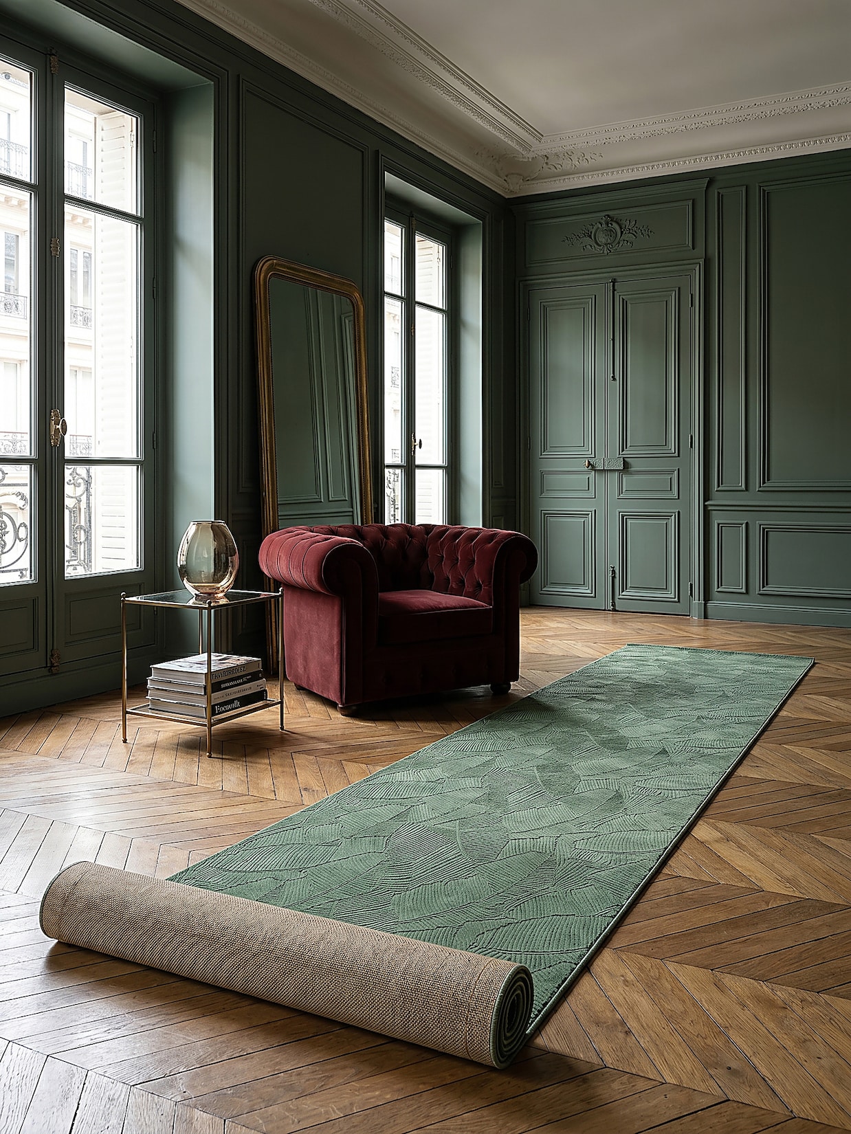 Läufer Antirutsch Waldgrün 80x300 cm - DALAR Kadima Design