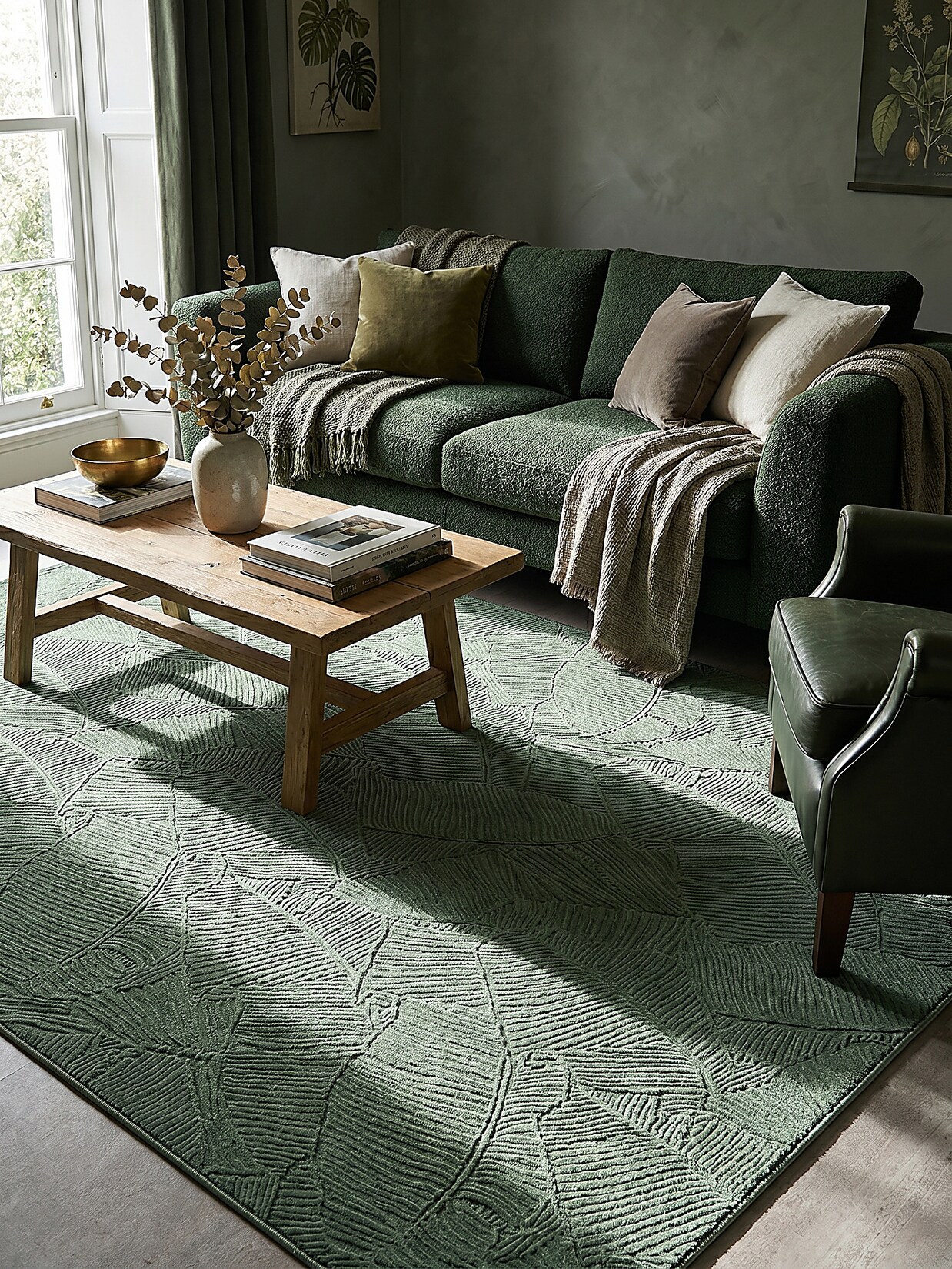 Teppich Antirutsch Waldgrün 140x200 cm - DALAR Kadima Design