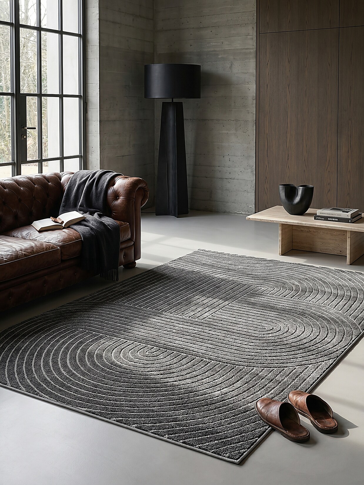 Outdoor-Teppich Wetterfest Anthrazit 200x280 cm - MEZEN Kadima