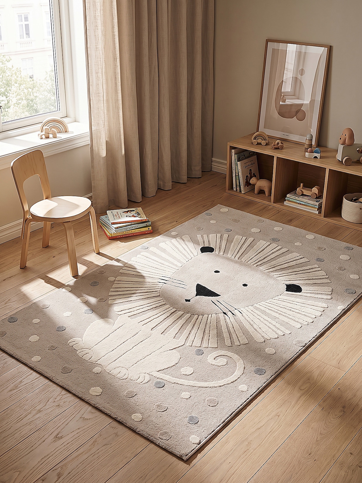 Kinderteppich Pflegeleicht Beige 80x150 cm - VELT Kadima Design