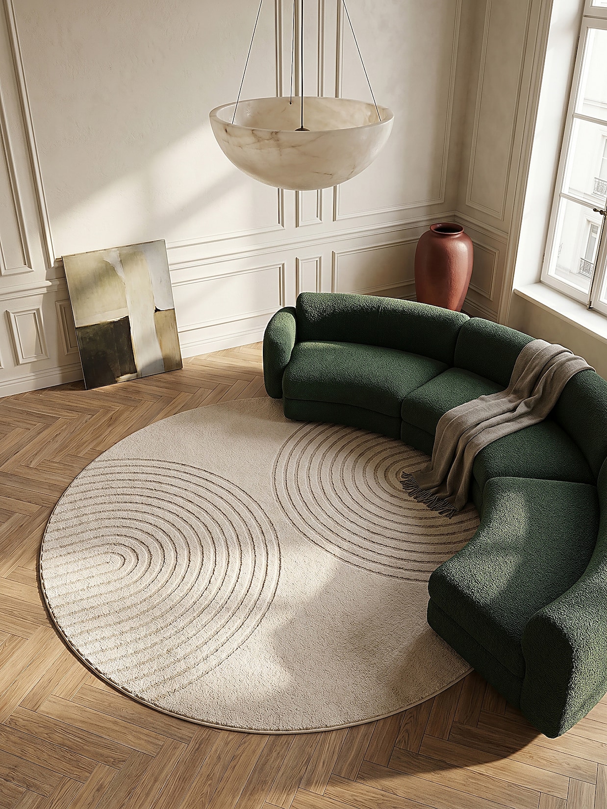 Teppich Pflegeleicht Beige 120x120 cm - MUOTA Kadima Design