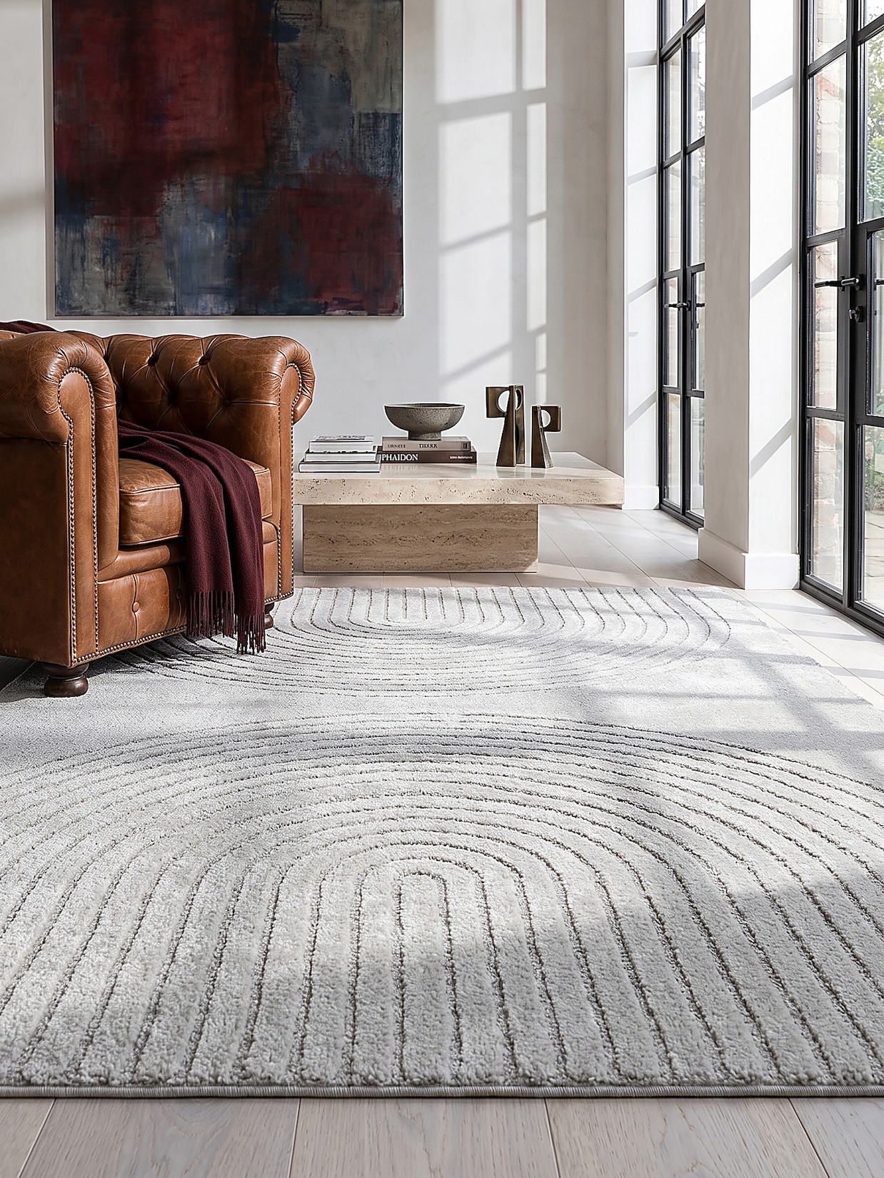 Teppich Pflegeleicht Grau 140x200 cm - MUOTA Kadima Design