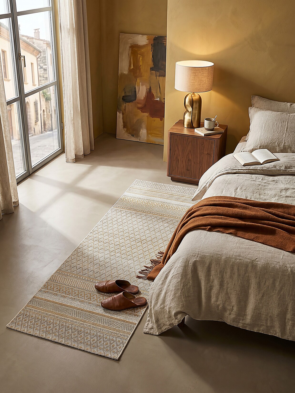 Läufer Pflegeleicht Beige 80x150 cm - ESERA Kadima Design