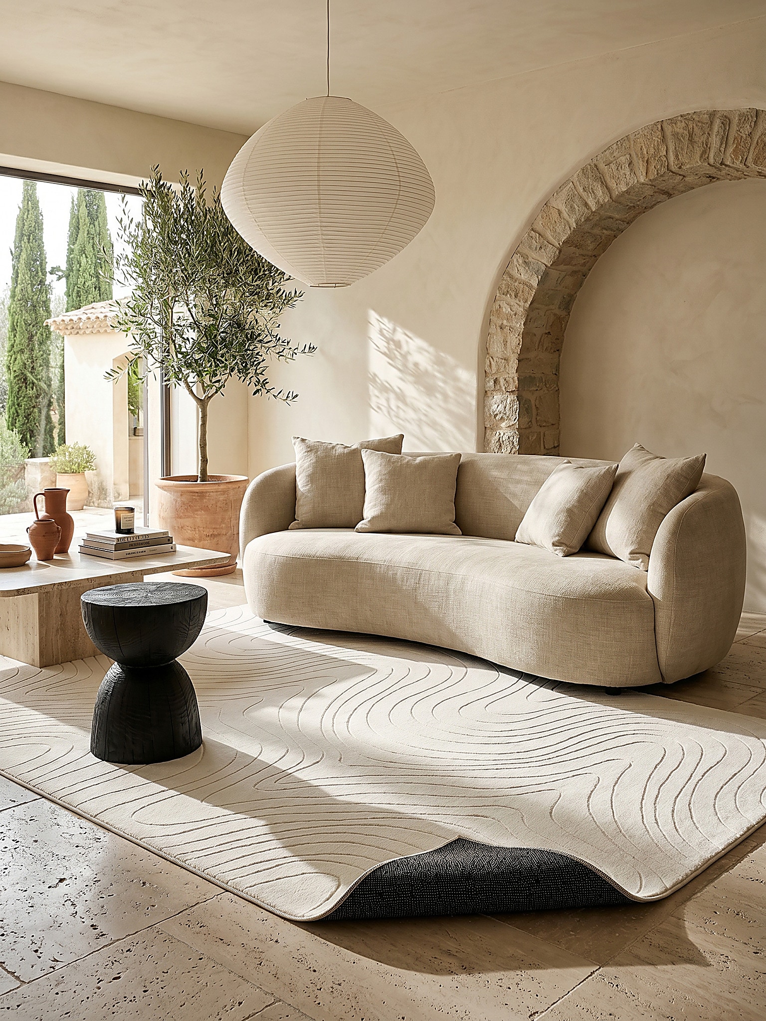 Teppich Antirutsch Creme 140x200 cm - DALAR | Kadima Design 