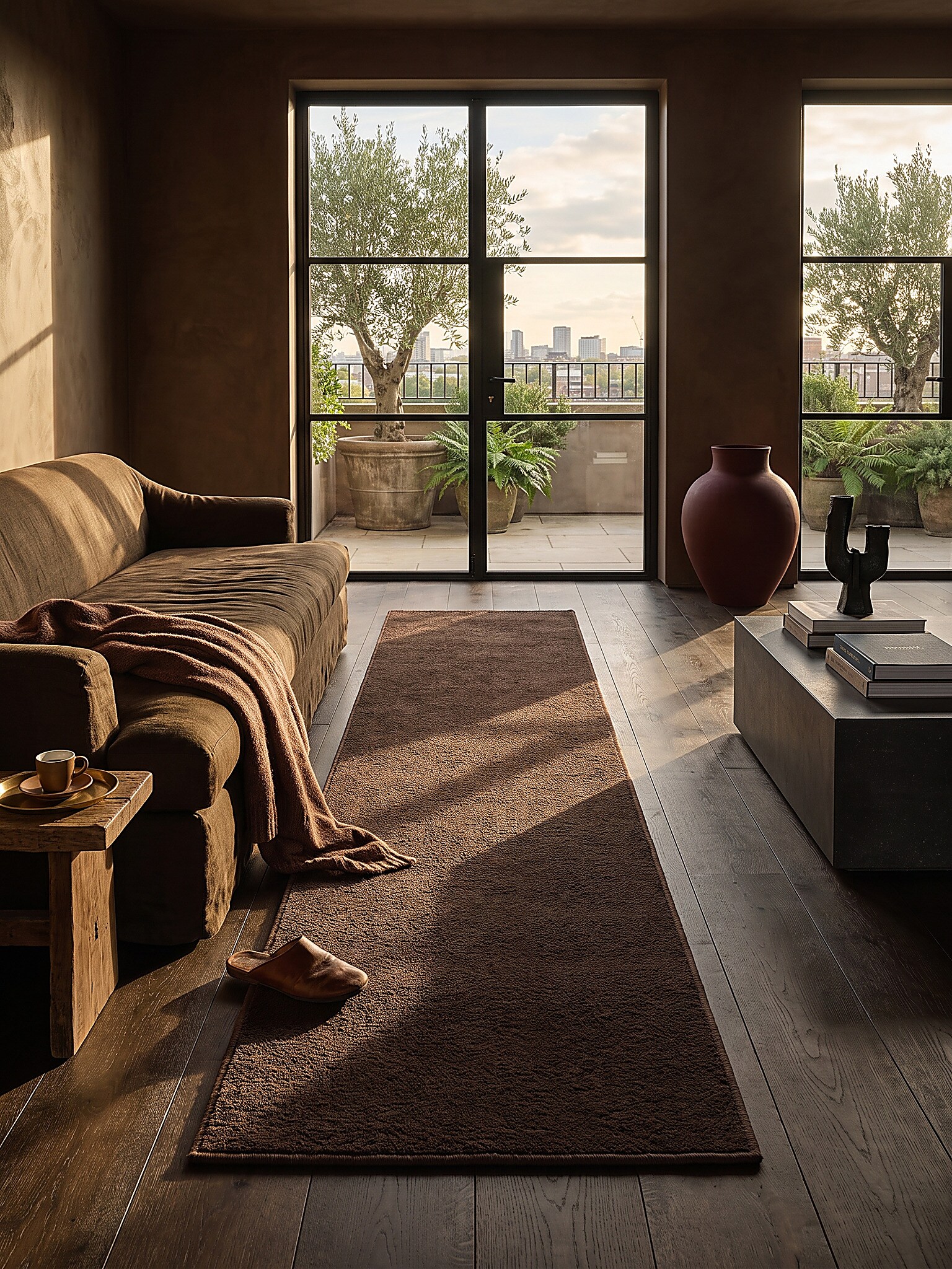L&auml;ufer Antirutsch Braun 80x300 cm - ALDAN | Kadima Design 
