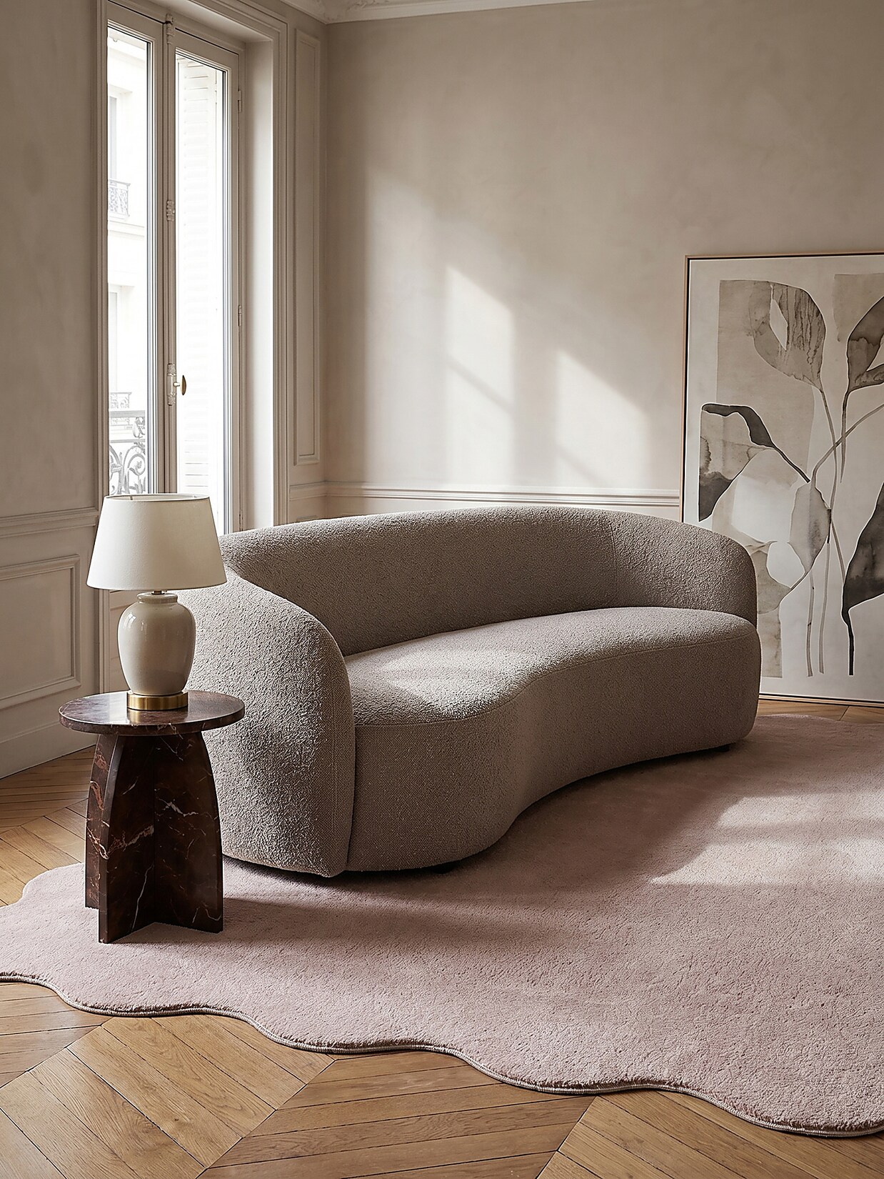 Teppich Antirutsch Puderrosa 120x160 cm - TIRSO Kadima Design